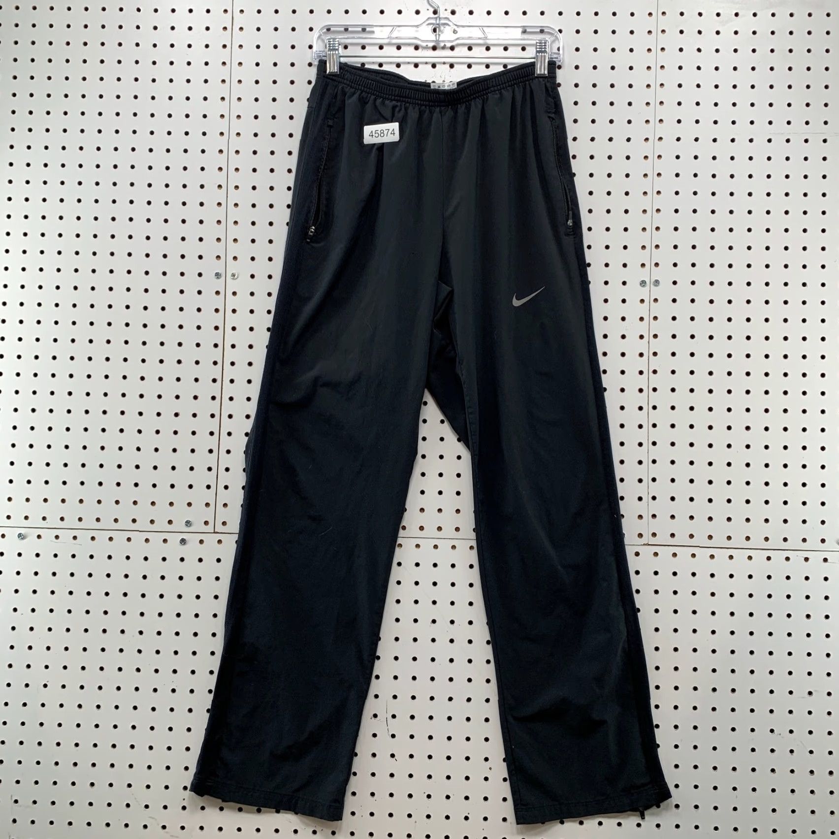 Nike Nike Athletic Pants Mens Black Straight Fit Dri-Fit Running Active Lightweight Size US 33 - 2 Thumbnail
