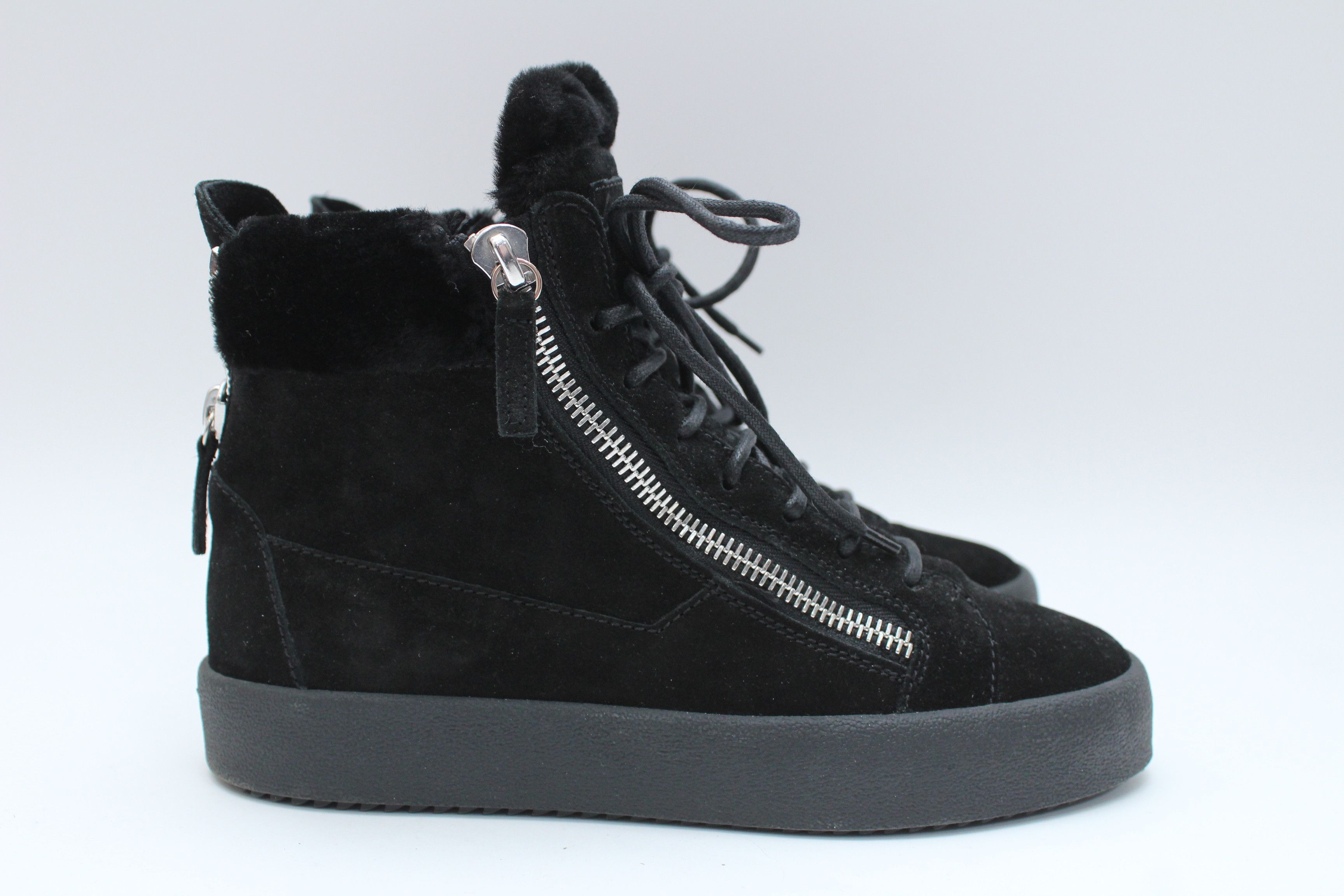 Giuseppe Zanotti Giuseppe Zanotti Suede Shearling High-Top Sneakers 41 Size US 8 / EU 41 - 2 Thumbnail