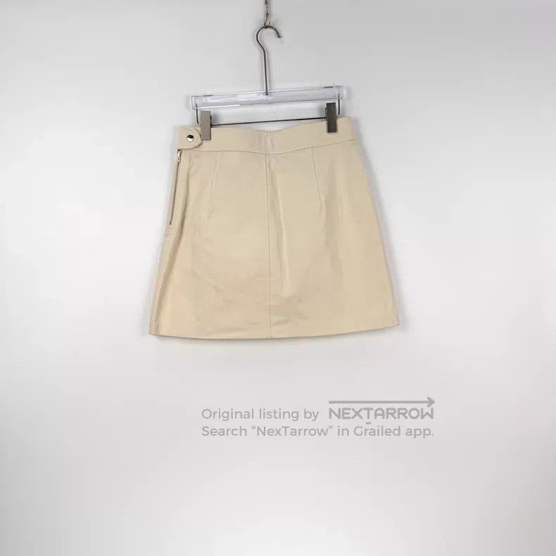 Hermes Hermes Beige Letter Leather Buckle Skirt Size 26" / US 2 / IT 38 - 4 Thumbnail