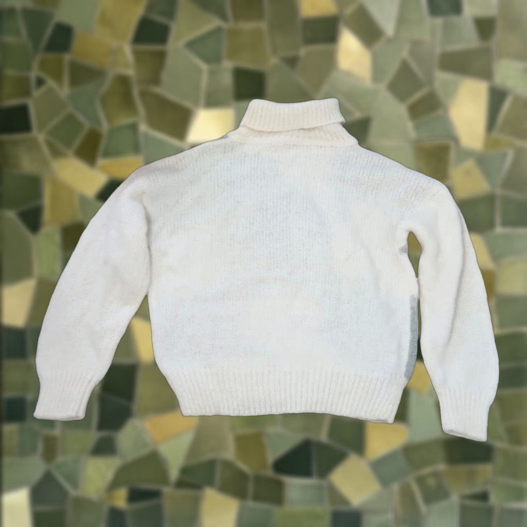Vintage VINTAGE Mister Leonard Cream Glitter Knit Turtleneck Sweater M Mens 90s Casual Acrylic Blend Knitwear Size M / US 6-8 / IT 42-44 - 1 Thumbnail