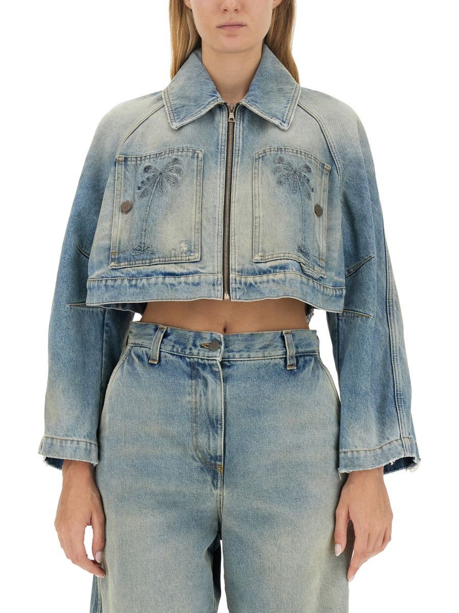 Palm Angels PALM ANGELS CROPPED FIT JACKET - BABY BLUE Size M / US 6-8 / IT 42-44 - 1 Thumbnail