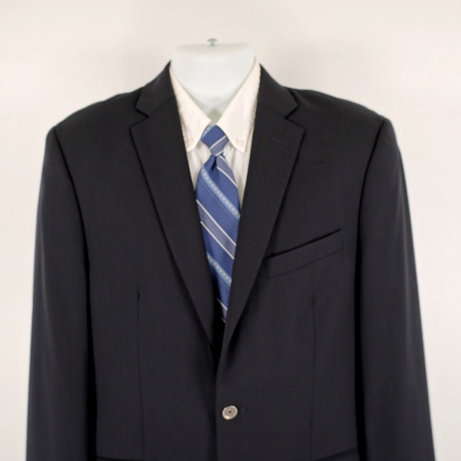 Calvin Klein Calvin Klein Wool Navy Blue 38L 2 Silver Button Blazer Or Sl Size 38L - 1 Thumbnail