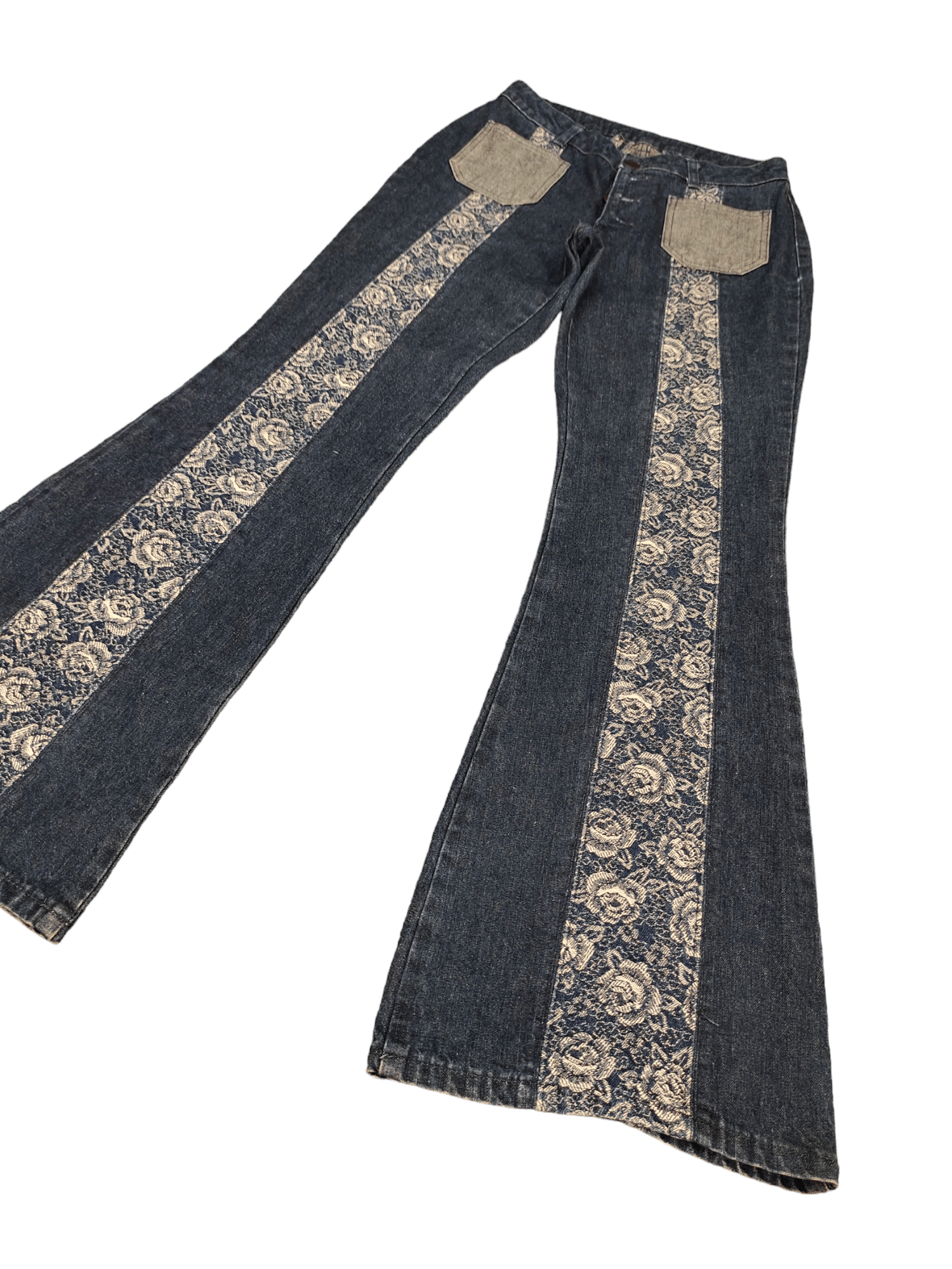 Hysteric Glamour Flare Jeans Flower Embroidered High Rise Bootcut Bellbottom Size US 27 - 1 Thumbnail