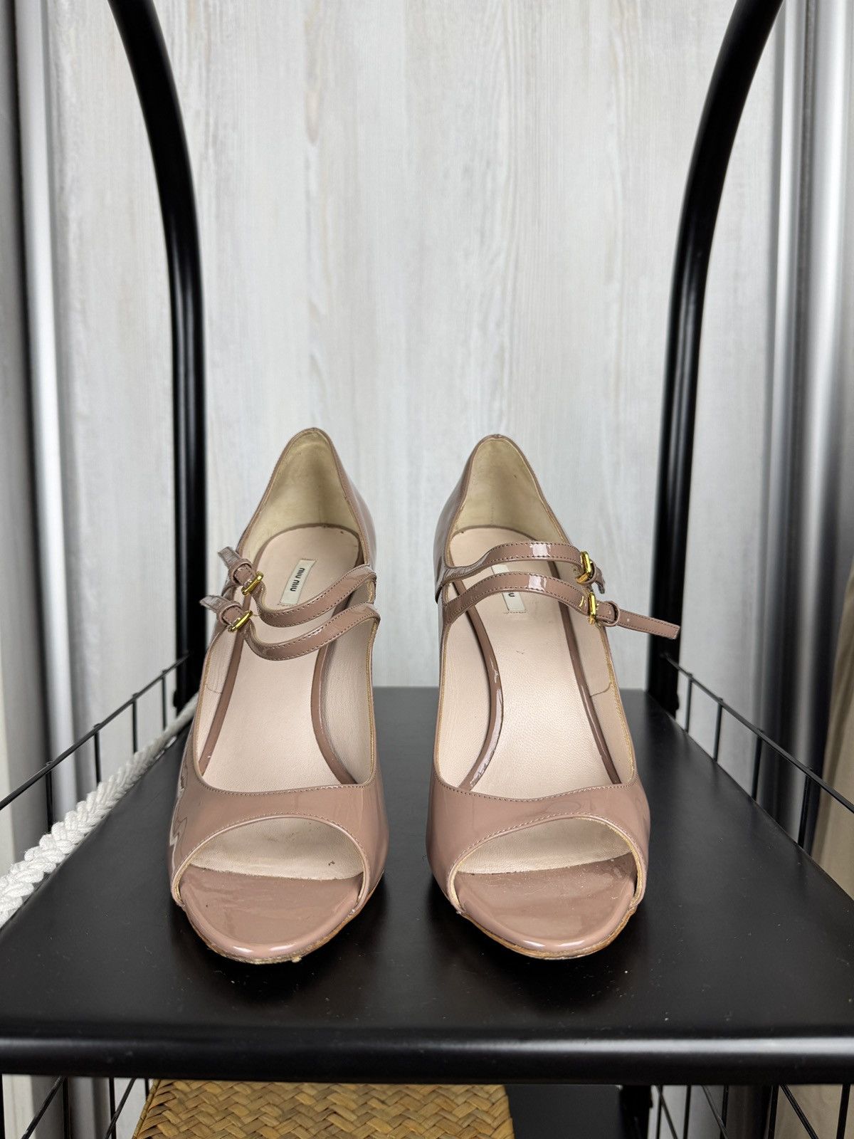 Miu Miu Miu Miu Nude Patent Leather Sandals Heels In Size 39.5 Size US 9.5 / IT 39.5 - 5 Thumbnail
