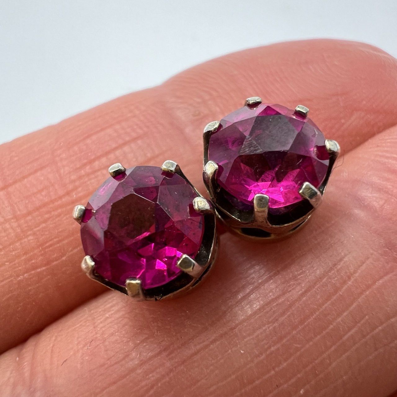 Vintage 1980s Vintage Soviet Gilded Silver 875 Stud Earrings Signed Size ONE SIZE - 1 Thumbnail