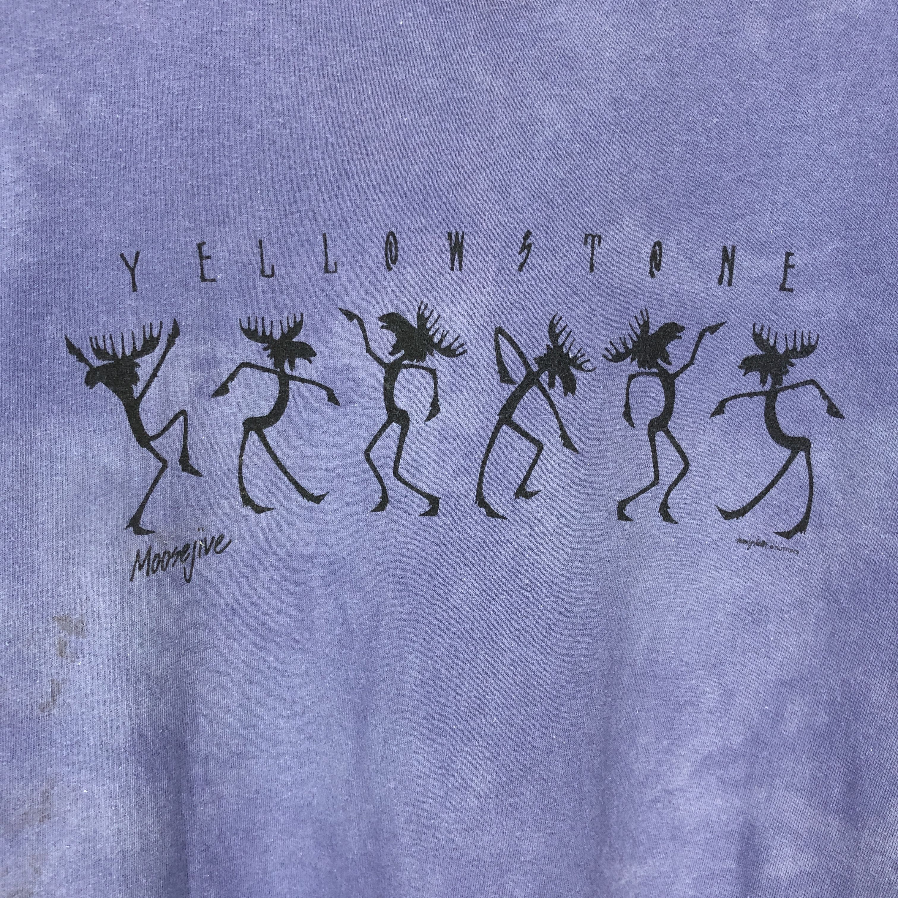 Vintage 90s MOOSEJIVE YELLOW STONE by SUTTONS T Shirt #1522/AZ Size US XL / EU 56 / 4 - 2 Thumbnail
