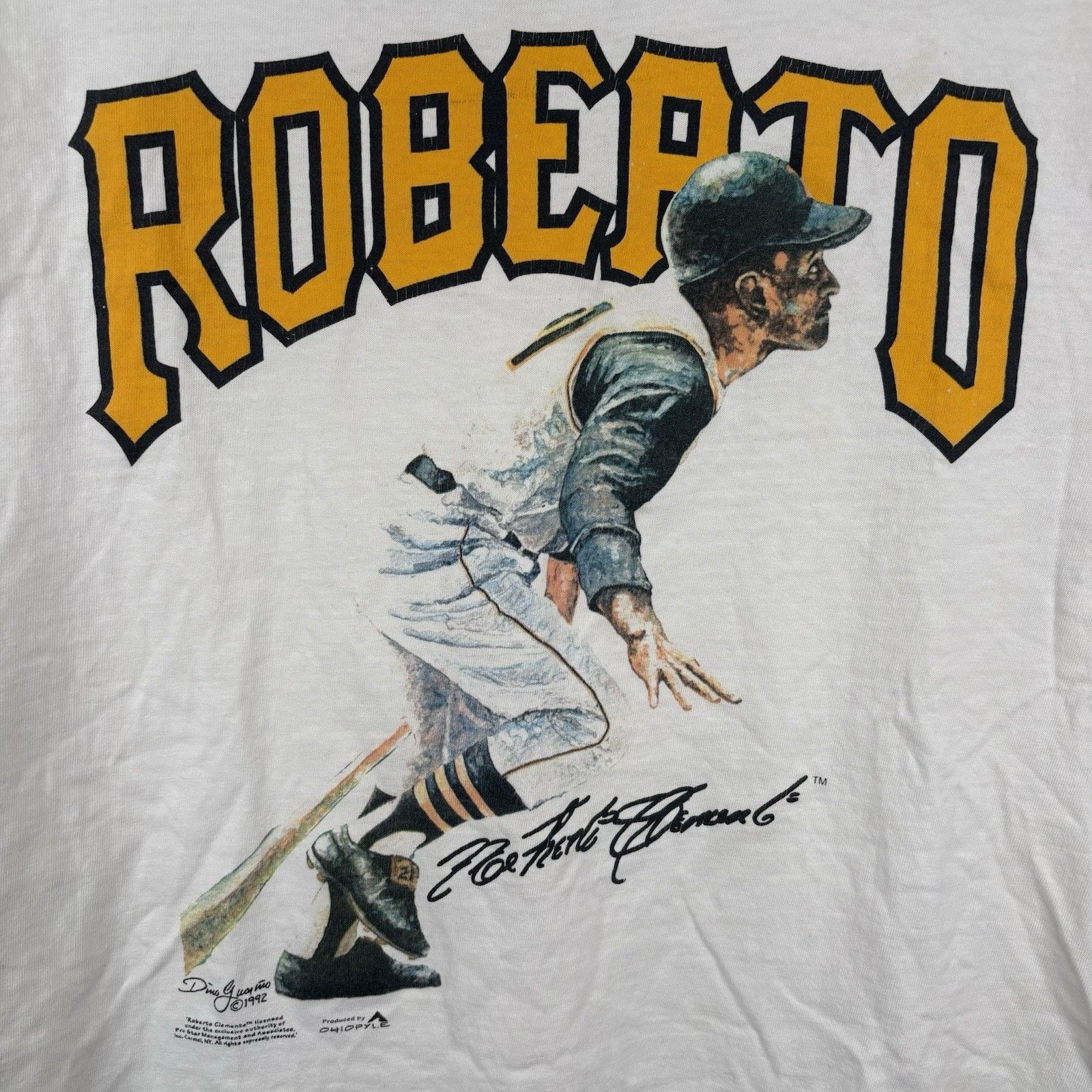 Hanes Vintage 1992 Roberto Clemente Pittsburgh Pirates Tee Large Size US L / EU 52-54 / 3 - 2 Thumbnail