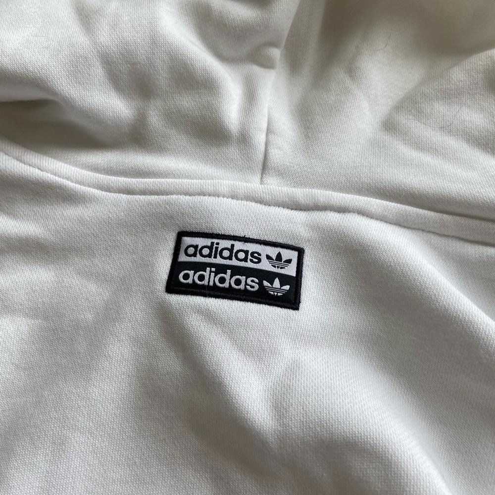 Adidas Adidas White Crop Pullover Sweatshirt Size M / US 6-8 / IT 42-44 - 4 Thumbnail