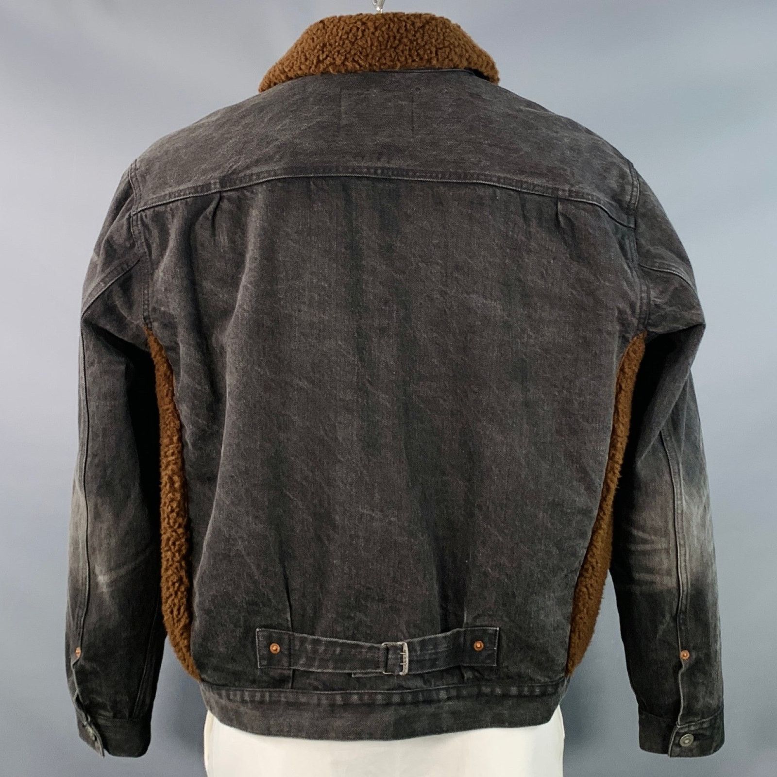 Ralph Lauren Grizzly Boa Size XL Brown Black Denim Sherpa Jacket Size US XL / EU 56 / 4 - 4 Thumbnail