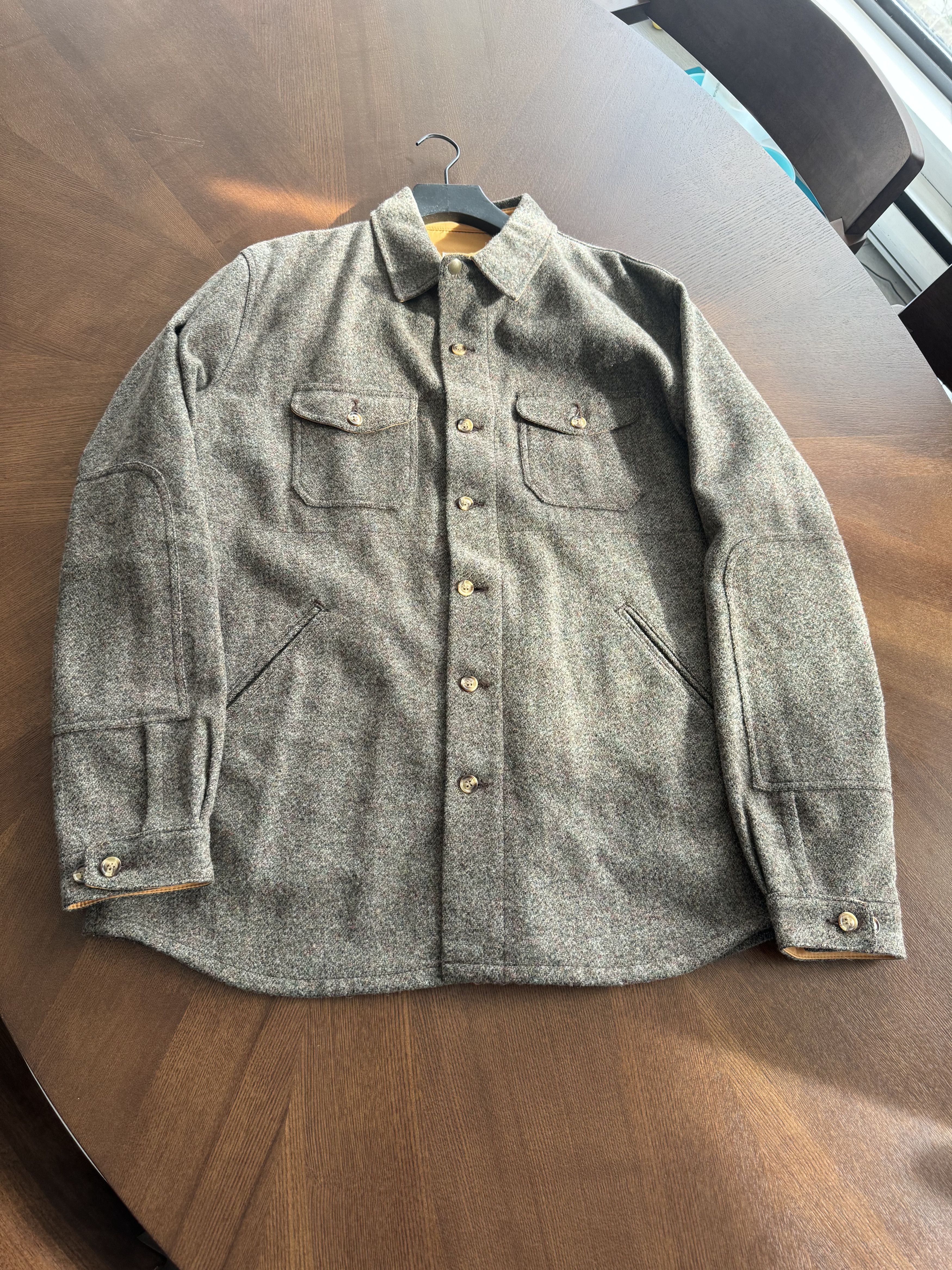 image of Dehen 1920 Crissman Overshirt - Camouflage Tweed in Cream, Men's (Size XL)