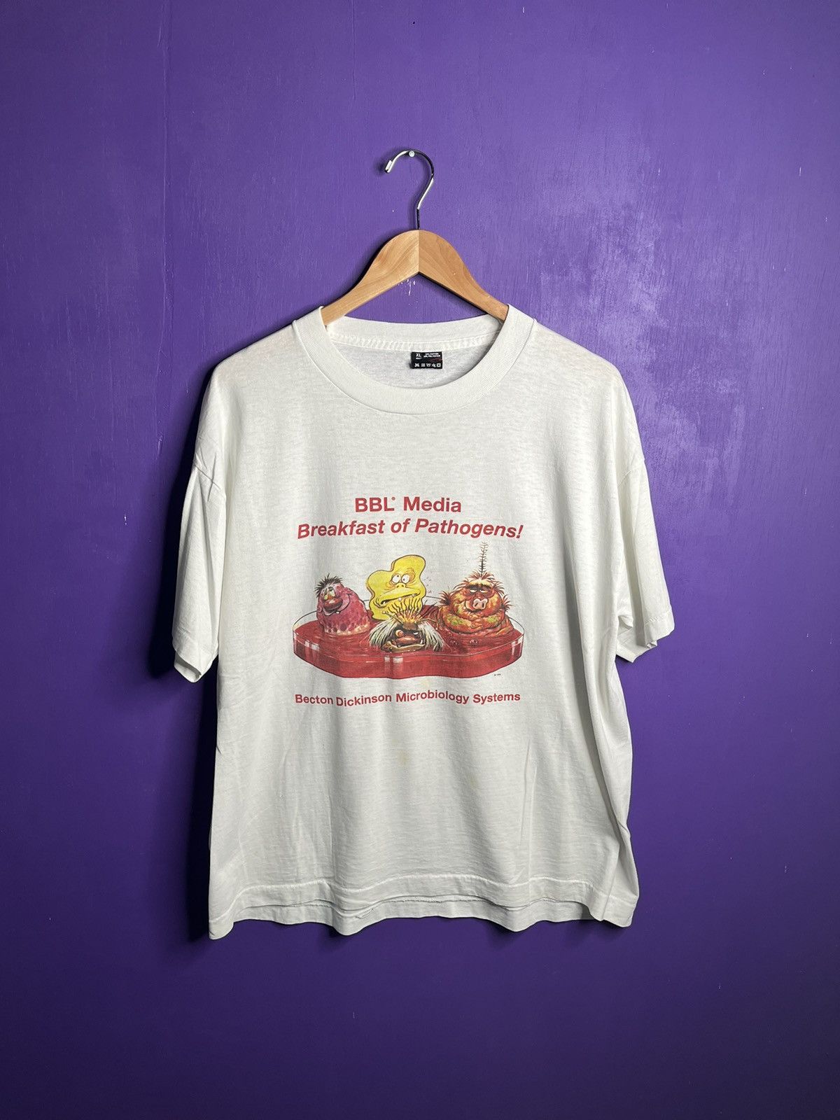 Vintage Vintage 90s BBL media pathogens t-shirt Size US XL / EU 56 / 4 - 1 Thumbnail