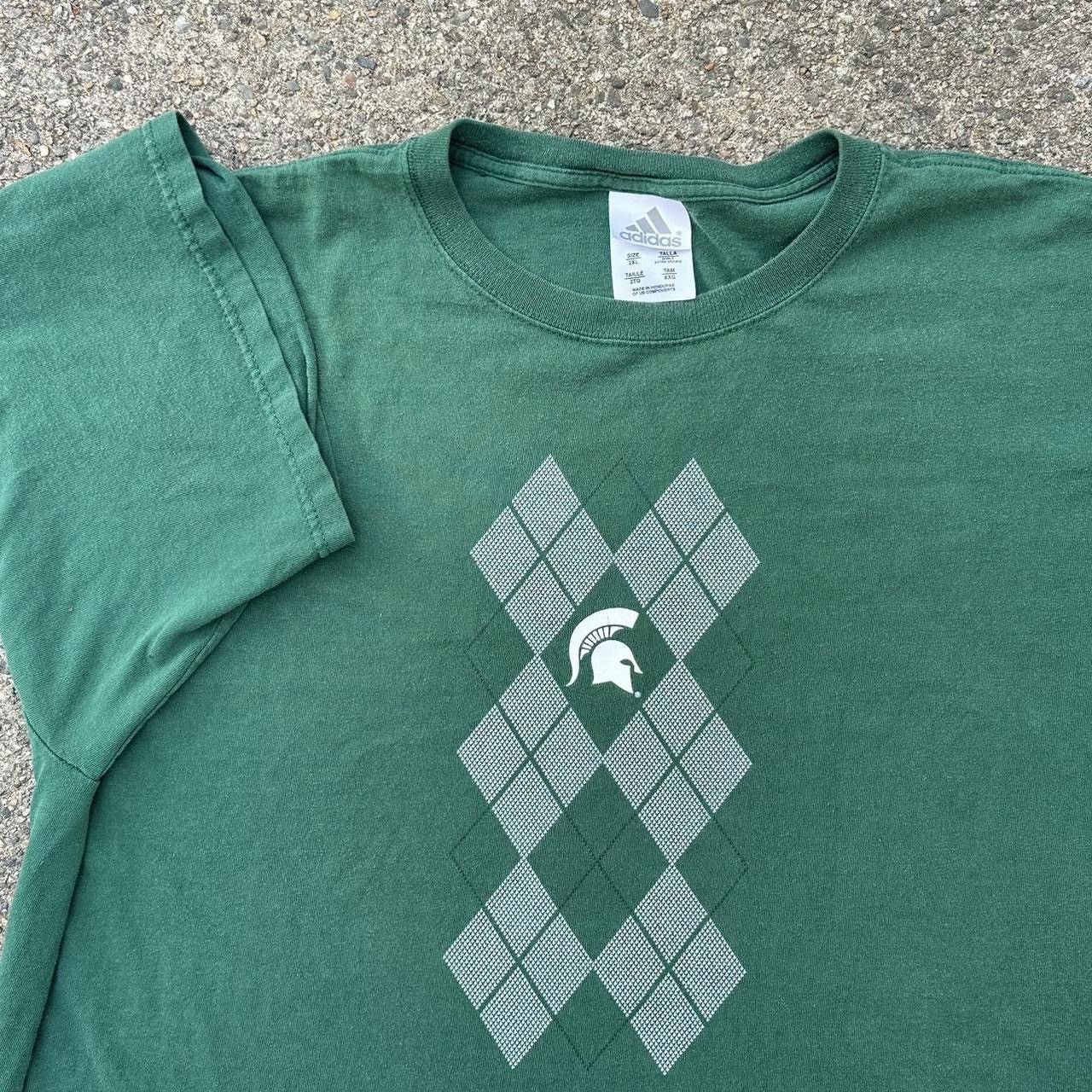 Adidas × NCAA × Vintage 90s Vintage Michigan Spartans Adidas MSU T-shirt NCAA Size US XXL / EU 58 / 5 - 1 Thumbnail