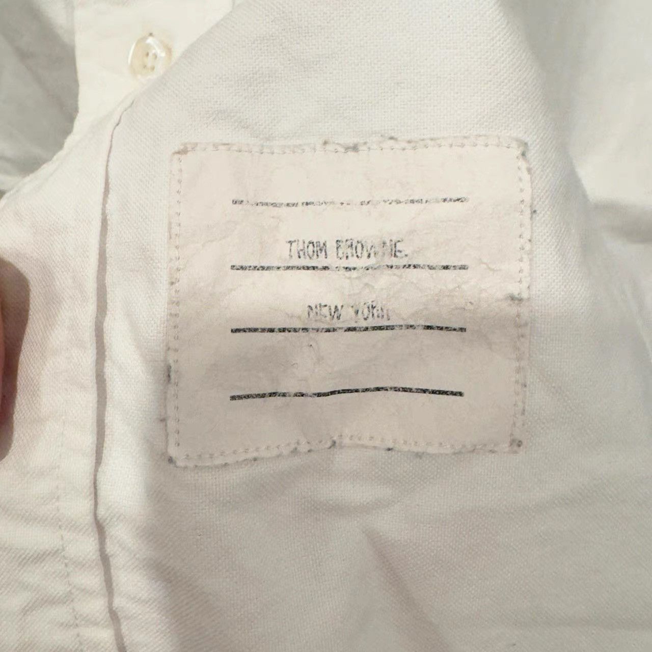 Thom Browne Thom Browne White Striped Oxford Shirt K28 Size US L / EU 52-54 / 3 - 5 Thumbnail