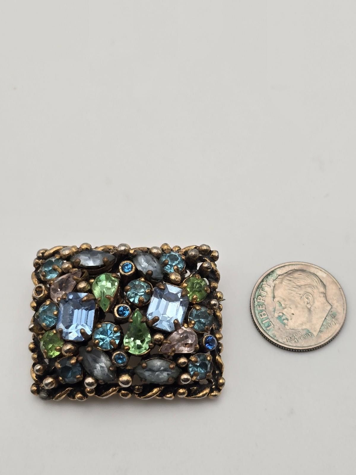 Other Vintage Signed Designer Barclay Rhinestone Brooch Size ONE SIZE - 4 Thumbnail