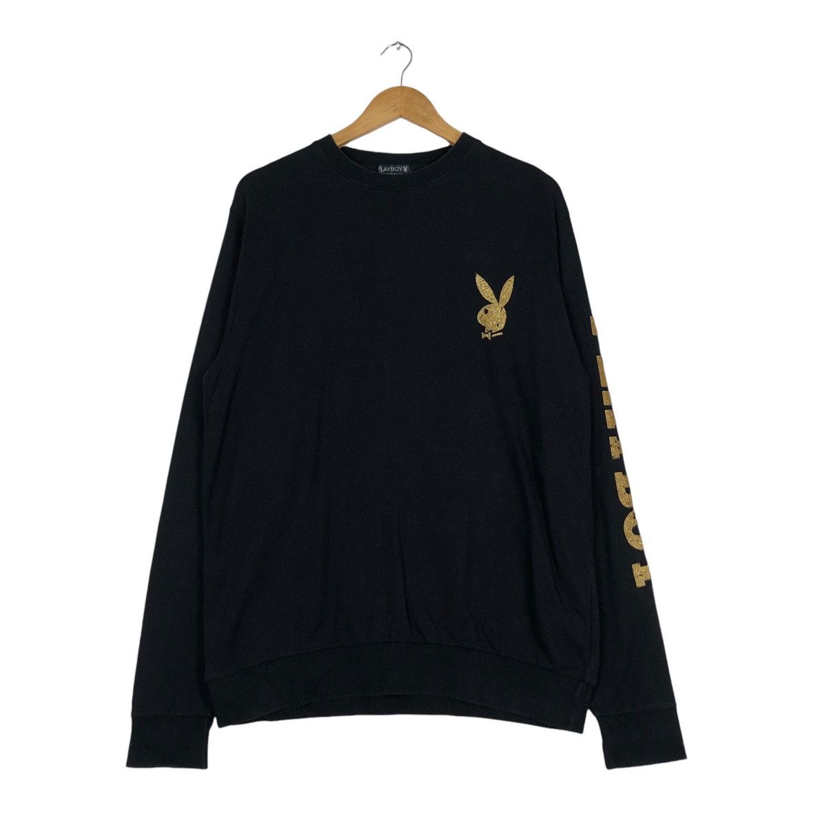Japanese Brand × Playboy Vintage Playboy Sweatshirt Big Gold Logo Rare Medium Size US M / EU 48-50 / 2 - 2 Thumbnail