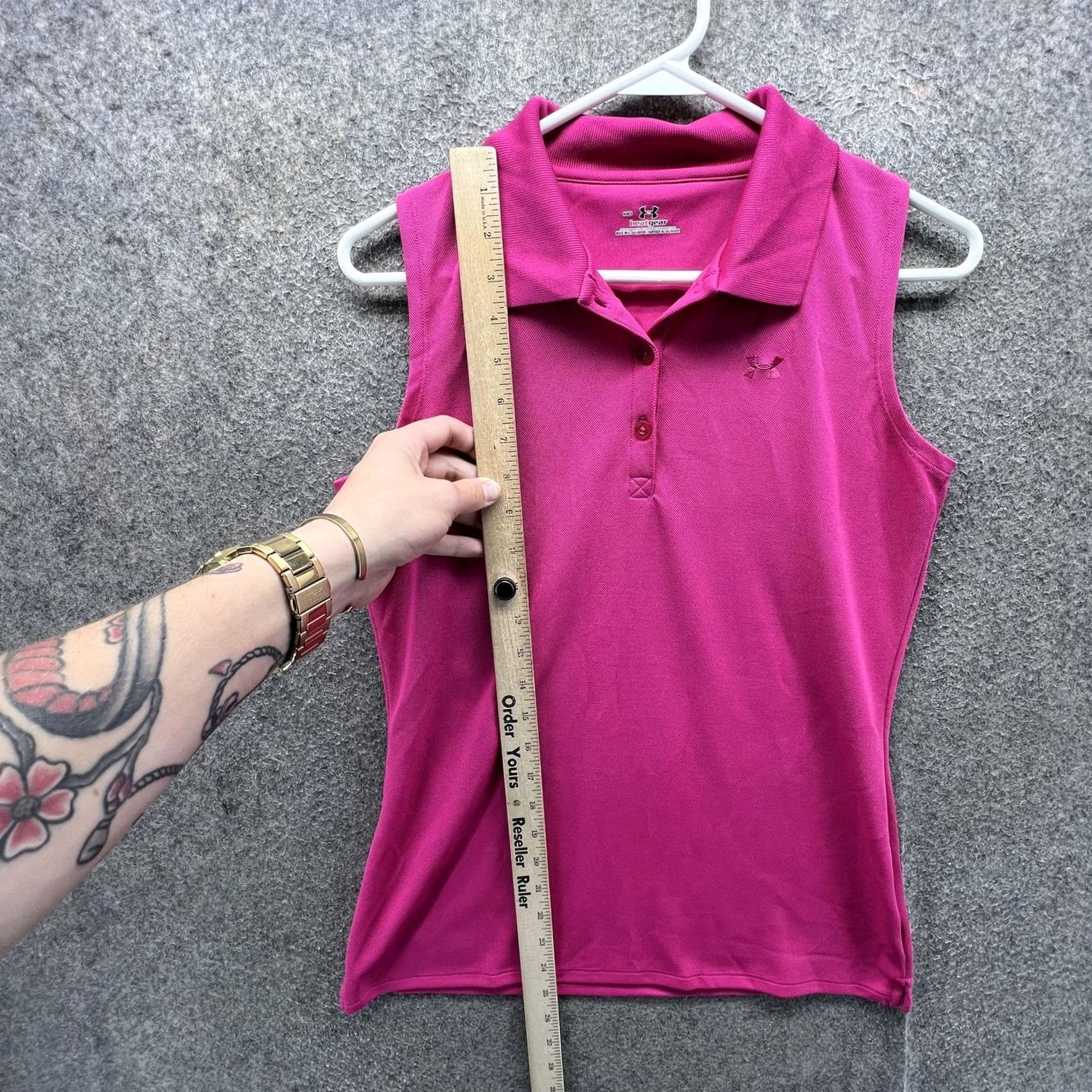 Under Armour Under Armour Polo Shirt Womens Medium Pink HeatGear Sleeveless Golf Athletic Top Size M / US 6-8 / IT 42-44 - 6 Thumbnail