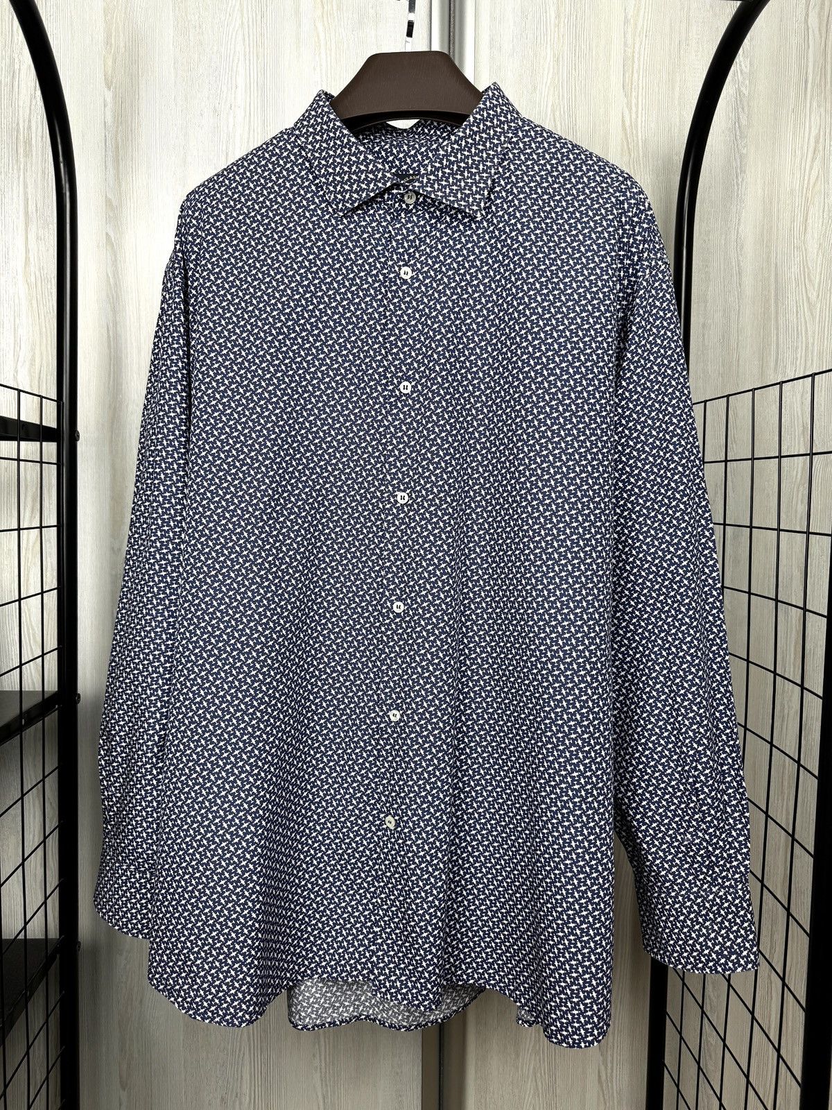 Paul & Shark Paul & Shark Blue Airplane pattern long sleeve shirt Size US XXL / EU 58 / 5 - 2 Thumbnail