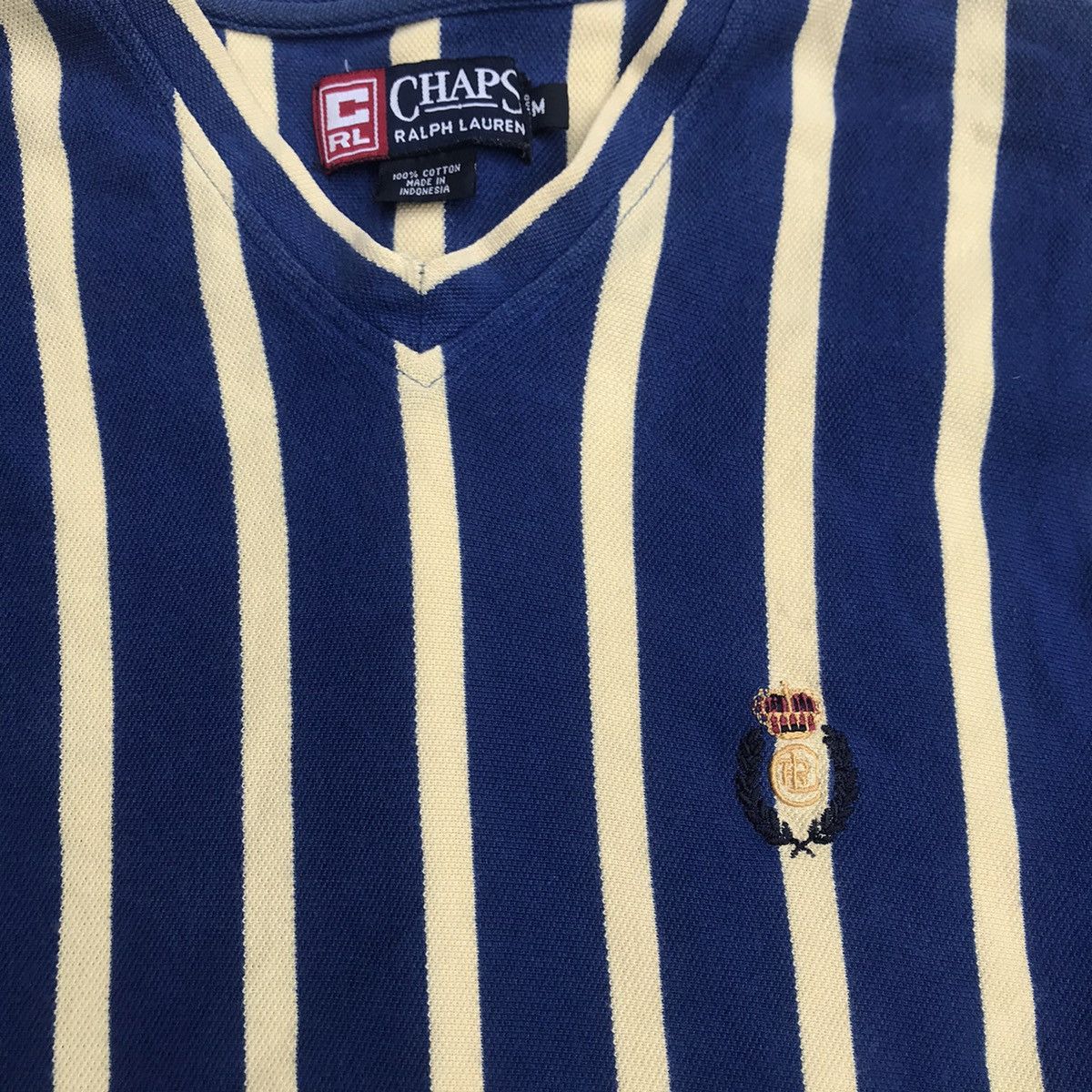 Chaps × Chaps Ralph Lauren × Vintage Vintage E Chaps RL Ralph Lauren Blue Stripes Tee Tshirt Size US M / EU 48-50 / 2 - 14 Thumbnail