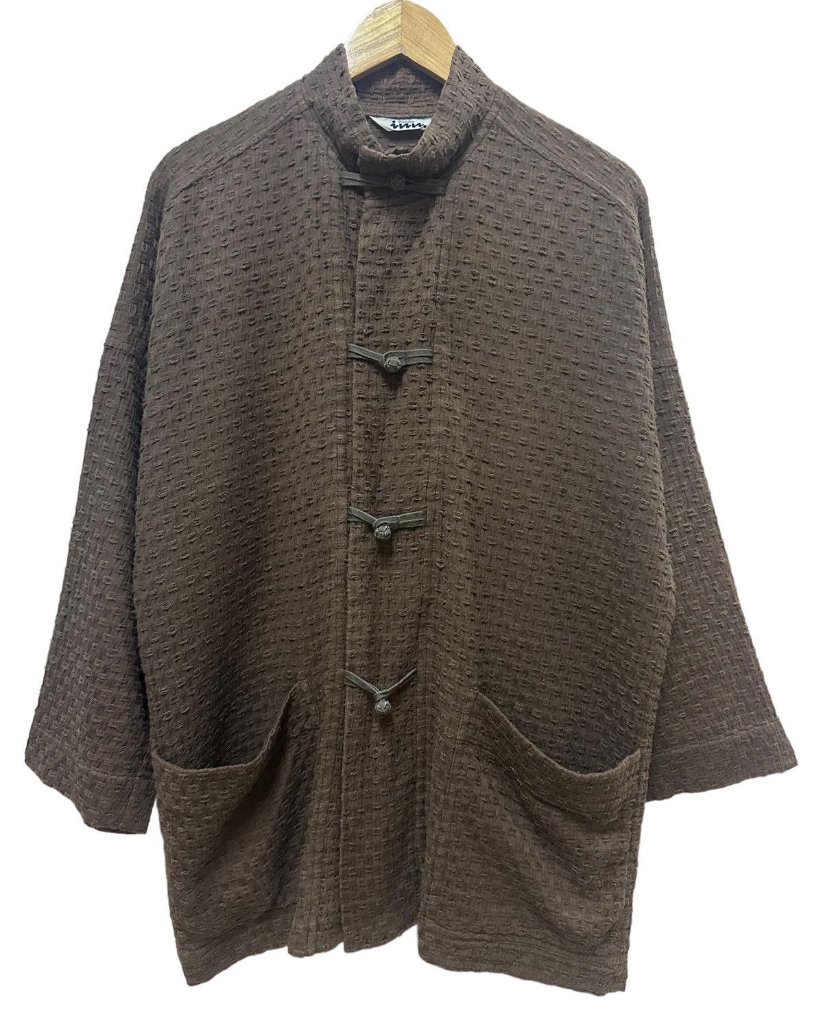 image of Vintage 80's Issey Miyake Kimono Chinese Jacket in Brown, Men's (Size Medium)