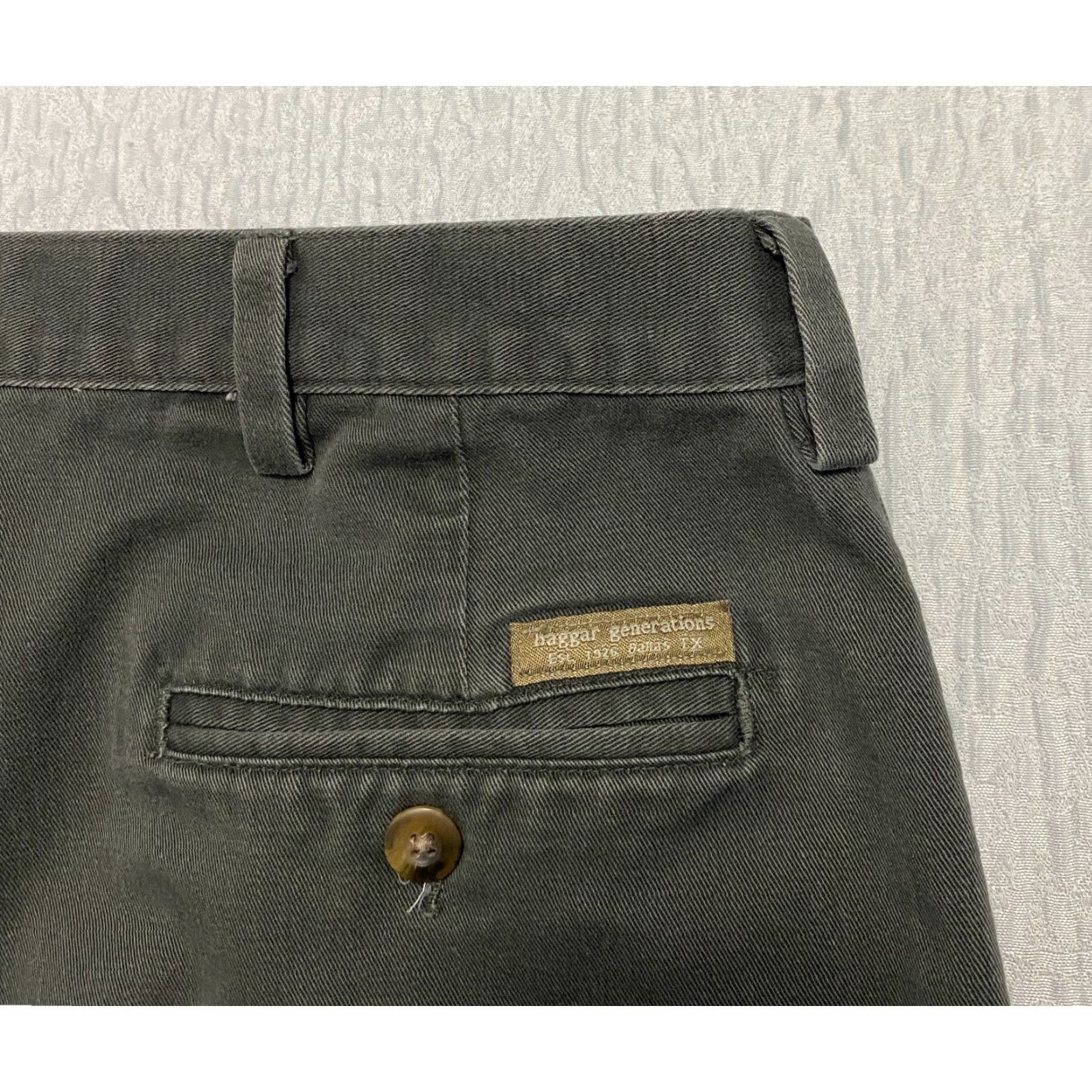 Haggar Haggar Chino Pants Men 36x31 Gray Regular Flat Front Button Zip Inseam 31 Waist 36 Size US 36 / EU 52 - 2 Thumbnail