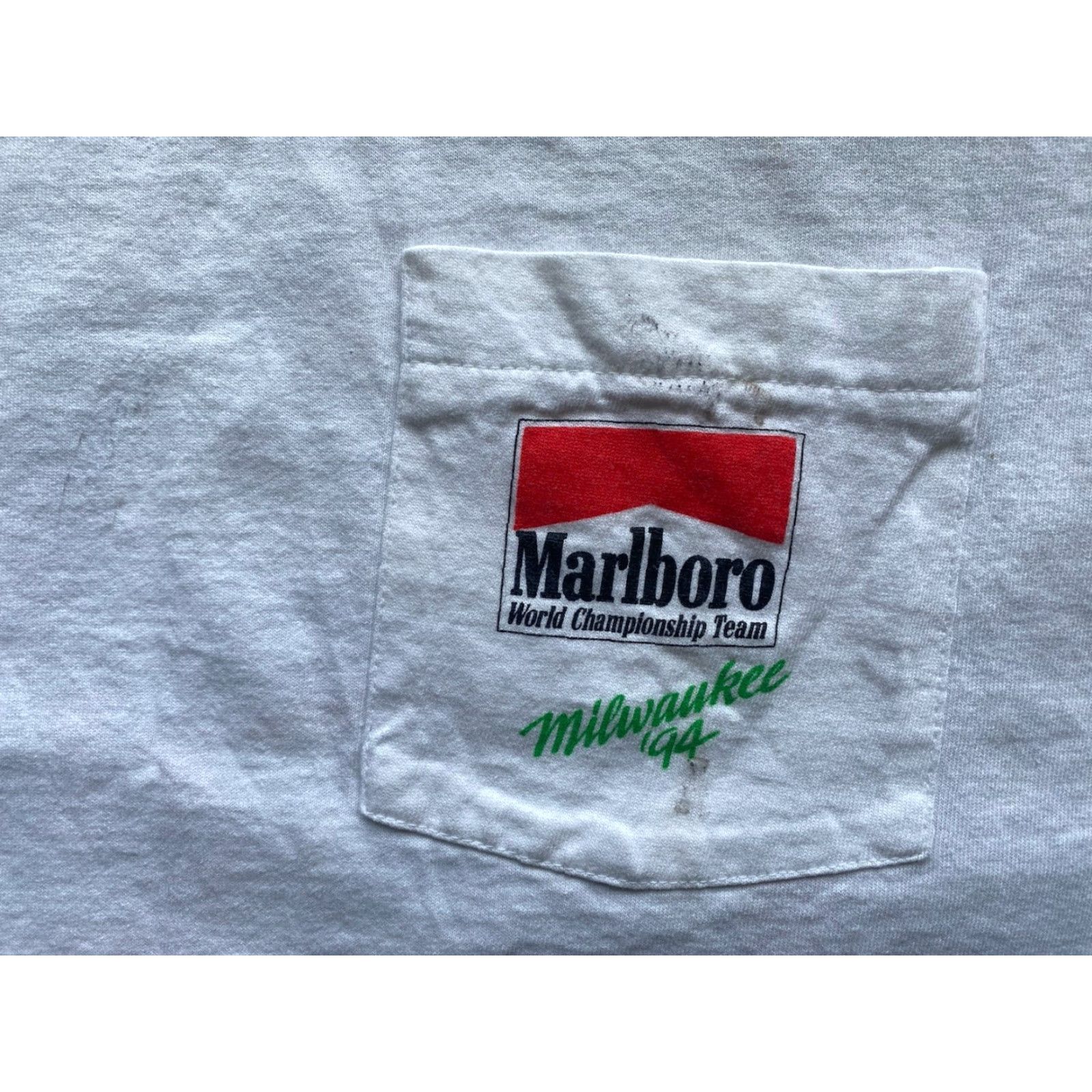 Fruit Of The Loom VINTAGE Marlboro World Championship Racing 1994 Milwaukee Shirt XL White Mens Short Sleeve T-Shirt/Fruit of the Loom Size US XL / EU 56 / 4 - 2 Thumbnail