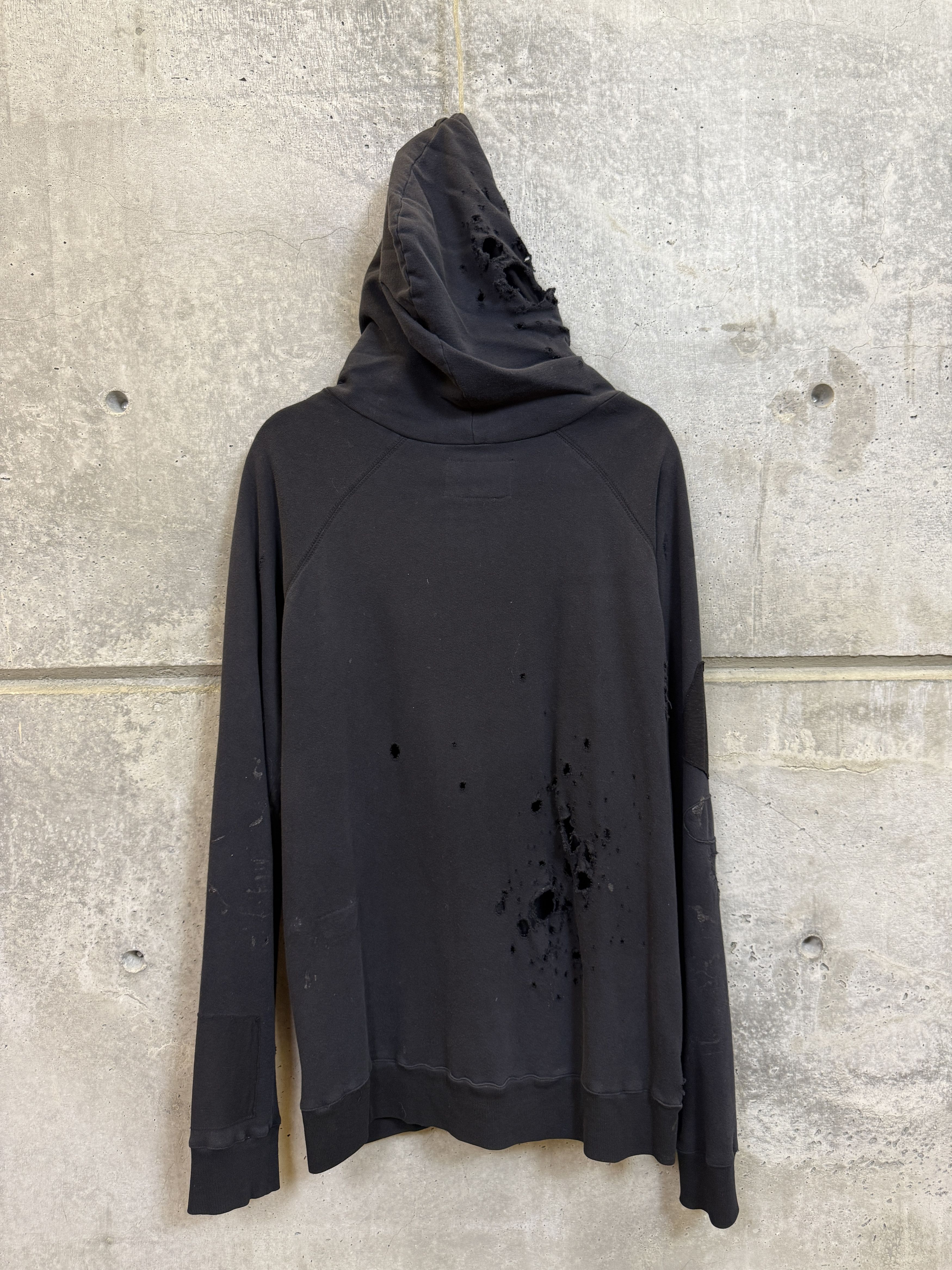 Greg Lauren Greg Lauren Black Fleece Patchwork Destroyed Hoodie Size US M / EU 48-50 / 2 - 4 Thumbnail