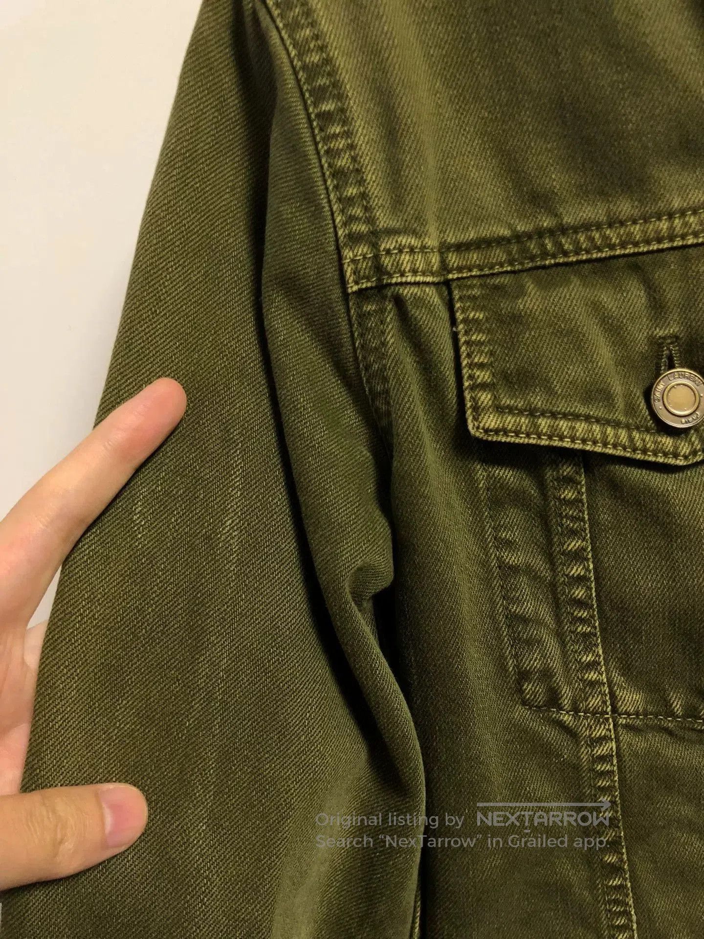 Saint Laurent Paris saint laurent green denim jacket with logo. Size US M / EU 48-50 / 2 - 3 Thumbnail