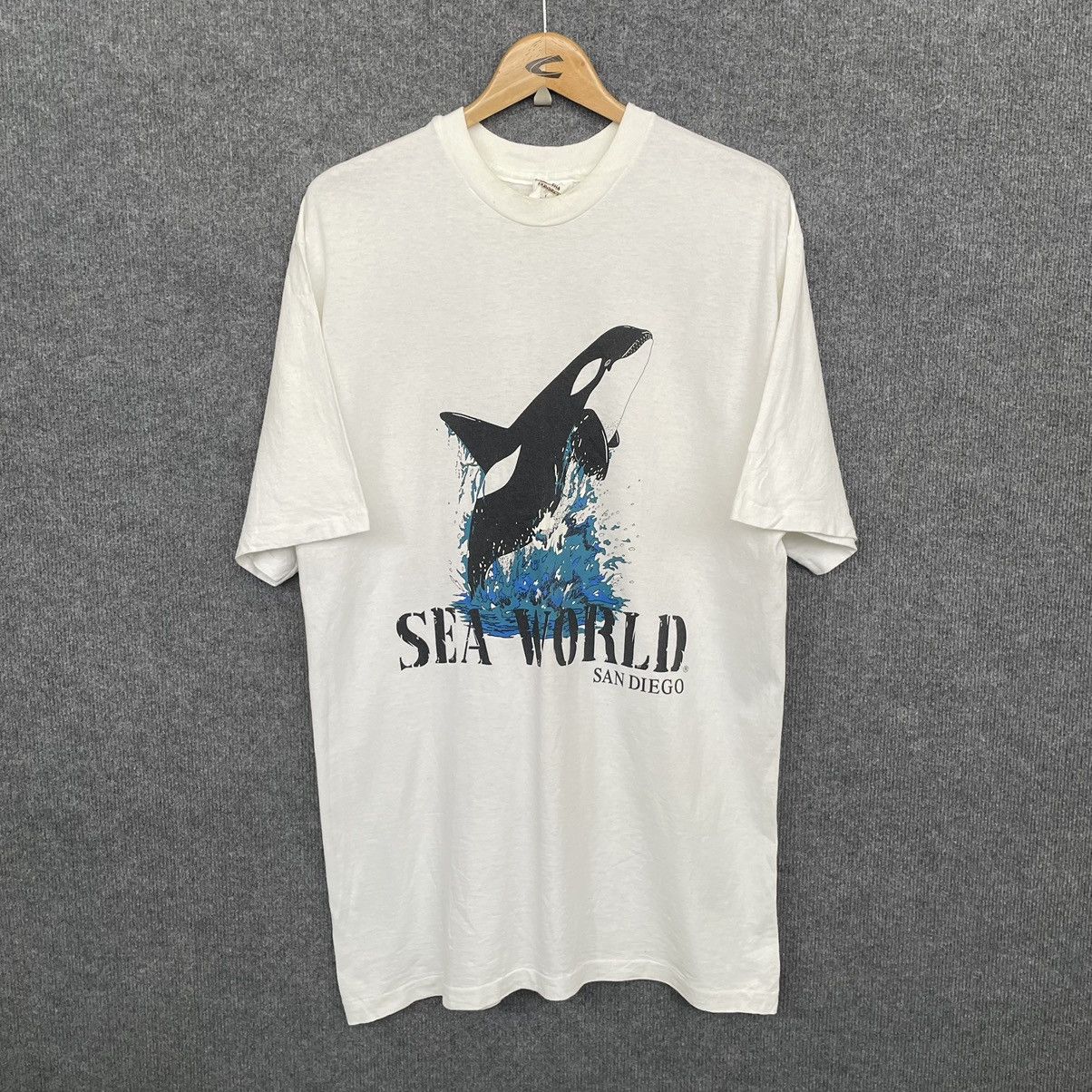 Habitat × Vintage 1990s Seaworld San Diego Oscar Whale T Shirt Size US L / EU 52-54 / 3 - 1 Thumbnail