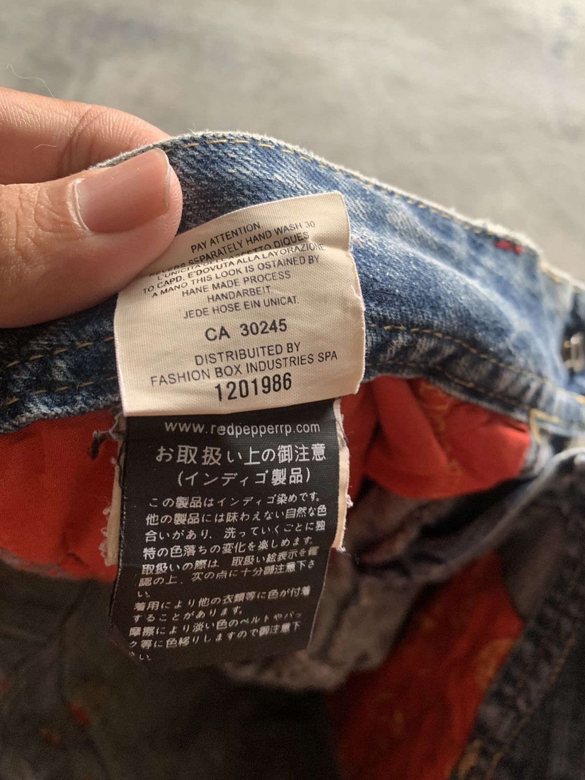 flare vintage y2k embroidery japanese denim red pepper