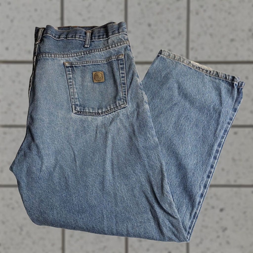 Vintage Berne Jeans 40x30 Denim Zipper Pants Regular Pants Mens 5-Pocket Blue Cotton Denim Solid Medium Wash Zipper Work Outdoor) Size US 40 / EU 56 - 1 Thumbnail
