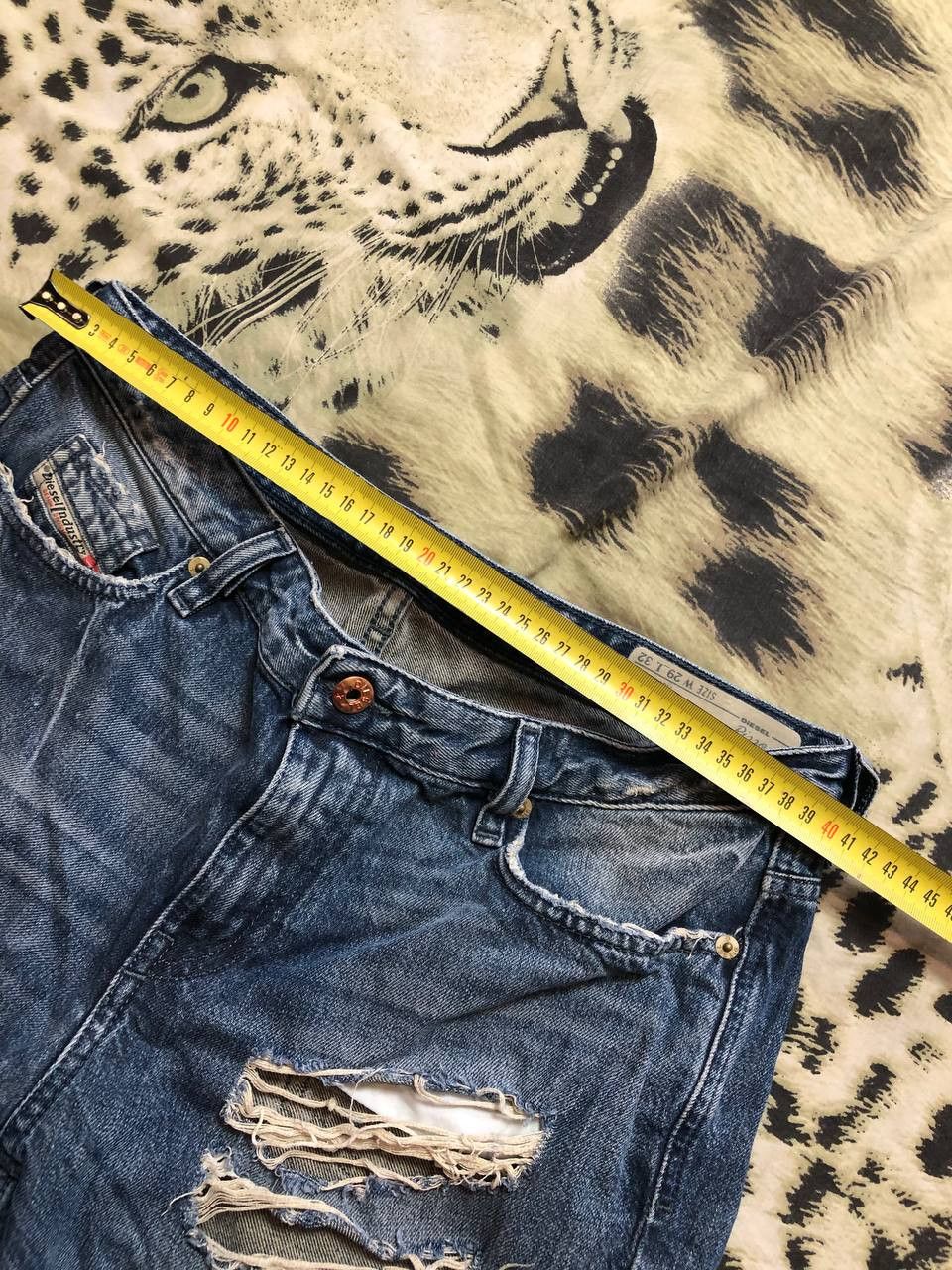 Diesel Jean Shorts Denim Distressed Hip Hop Grunge Jorts Y2K Size 29" - 14 Thumbnail