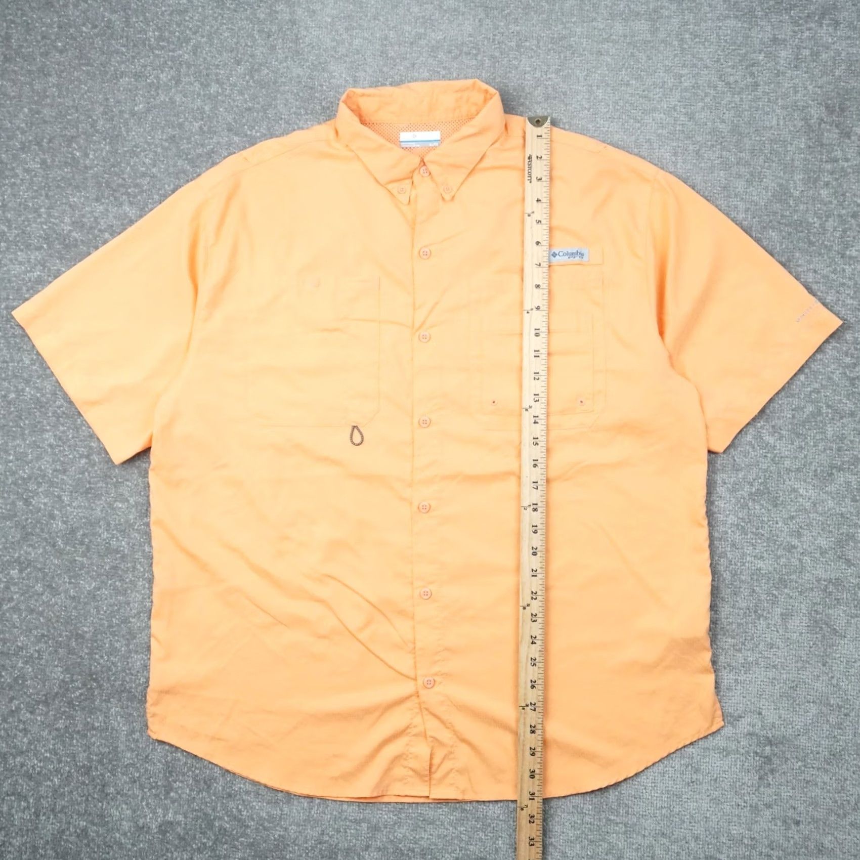 Vintage Columbia PFG Mens XL Orange Short Sleeve Collared Shirt Size US XL / EU 56 / 4 - 3 Thumbnail