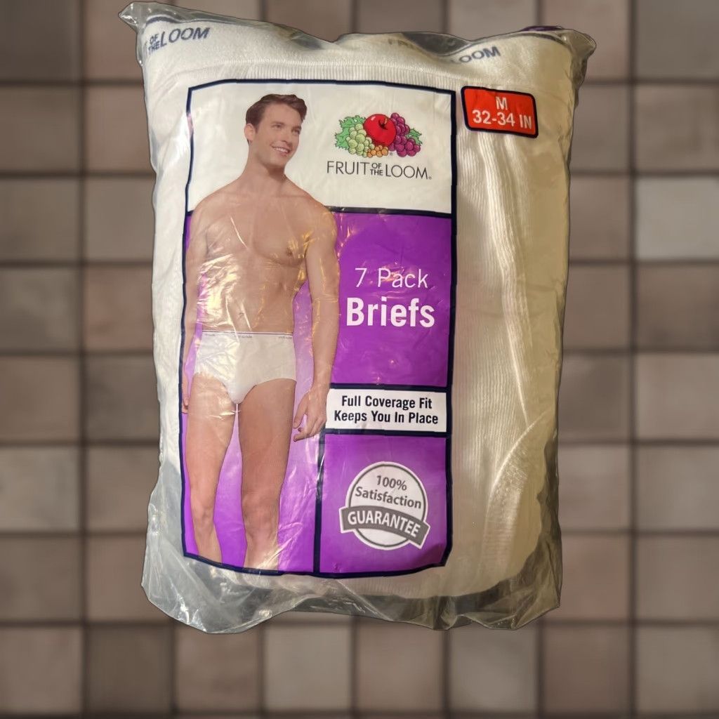 Fruit Of The Loom VINTAGE Fruit of the Loom Men's Cotton Briefs Underwear 7 Pack Size M 32-34 White Classic Athletic Size US 31 - 1 Thumbnail