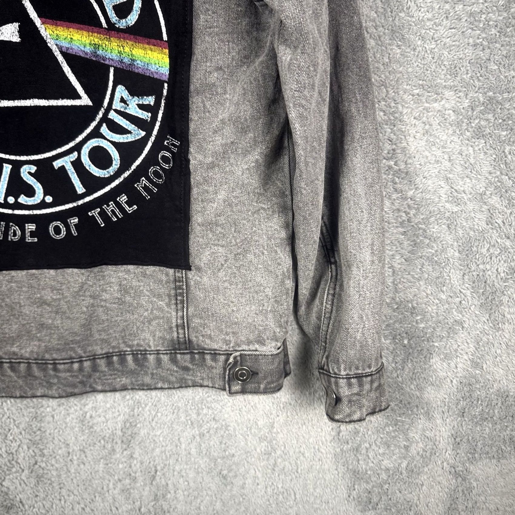 Vintage Pink Floyd Denim Jacket Mens S US Tour 1987 73 The Dark Side of the Moon Grunge Size US S / EU 44-46 / 1 - 3 Thumbnail