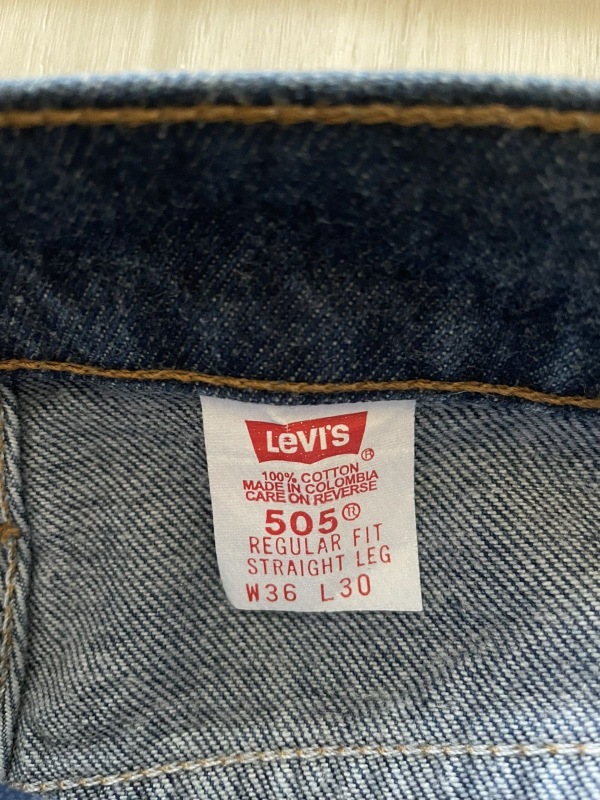 Levi's VTG 90s Levis 505 Regular Fit Straight Leg Sz 36x30 *35x30 Size US 35 - 7 Thumbnail
