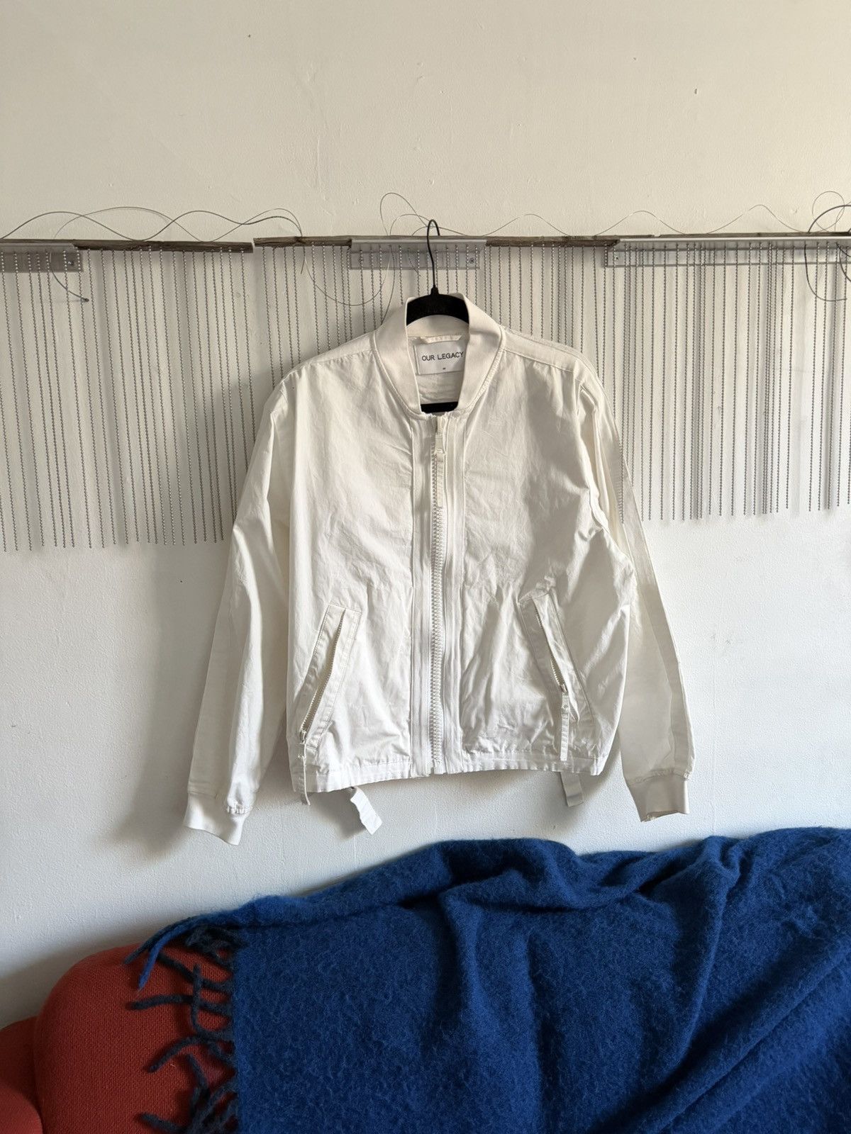 Our Legacy Our Legacy SS16 Cotton Bomber Jacket (White) Size US S / EU 44-46 / 1 - 1 Thumbnail