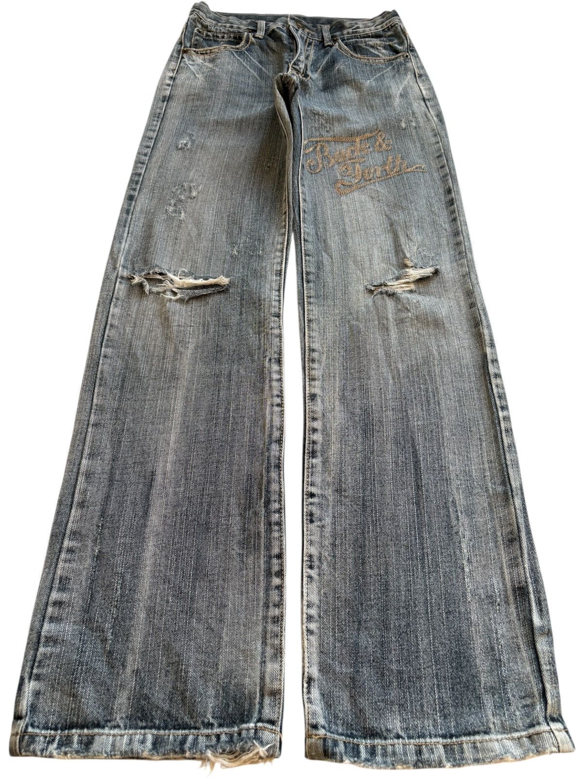 Japanese Brand Vintage Japanese Brand Faded Wash Distressed Rip Loose Jean Size US 27 - 1 Thumbnail