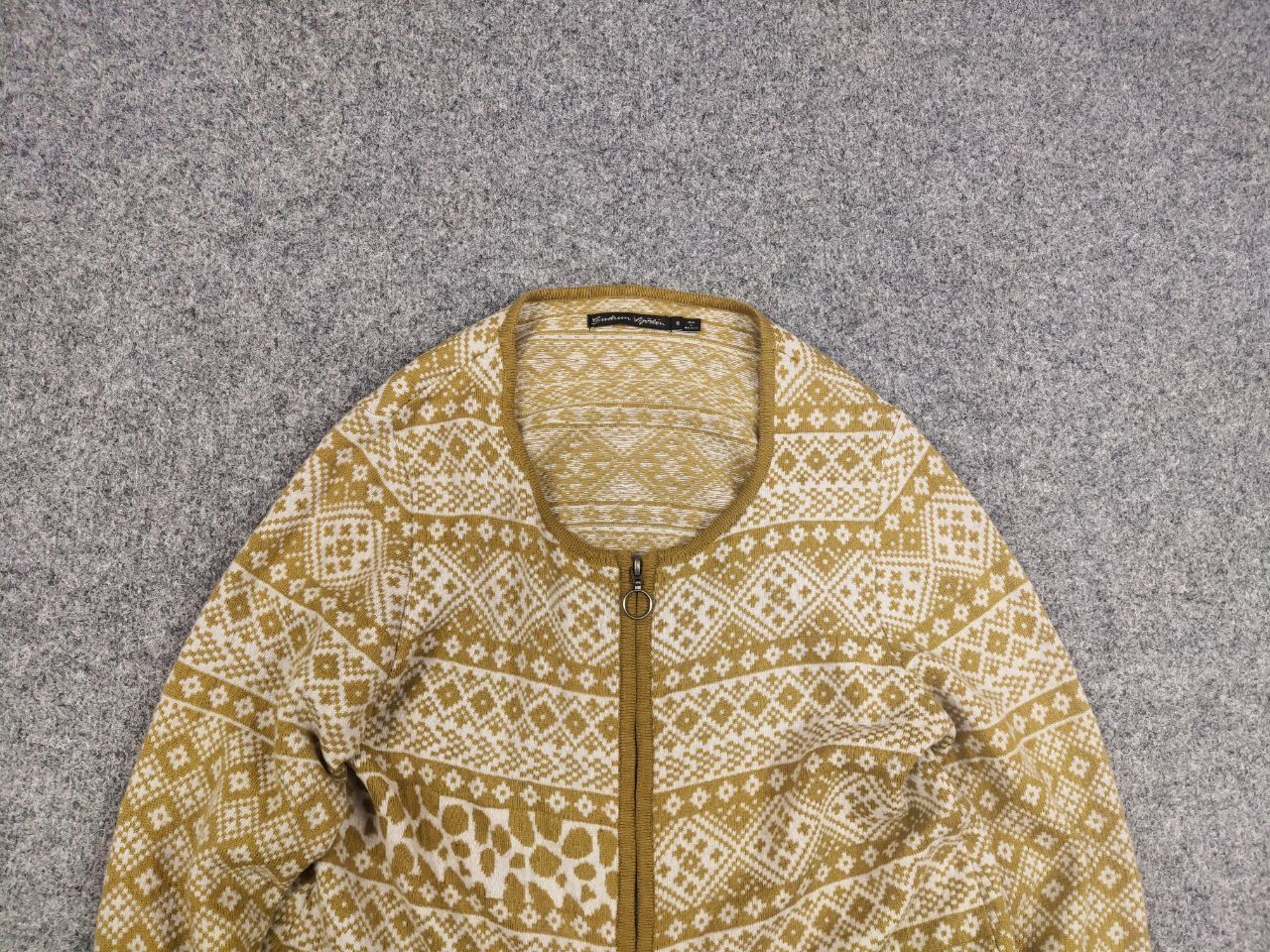 Other Gudrun Grenz zip Wool Blend Yellow pattern Seater cardigan Size S / US 4 / IT 40 - 4 Thumbnail
