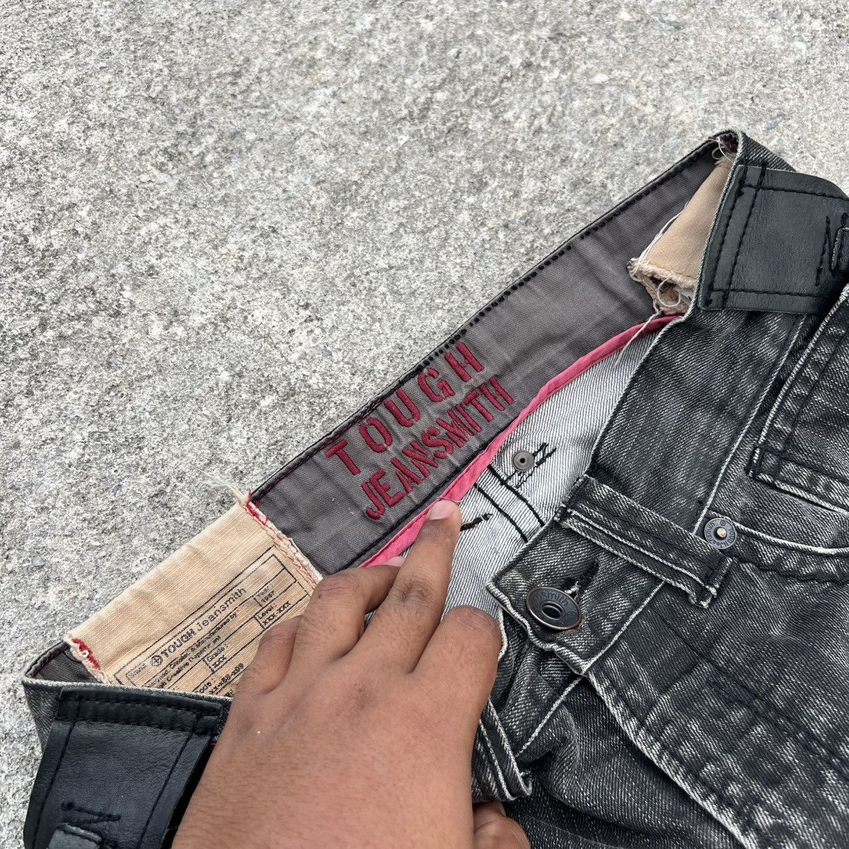 Japanese Brand “y2k style” TOUGH JEANSMITH BLACK WASHED DENIM PANTS Size US 31 - 8 Thumbnail