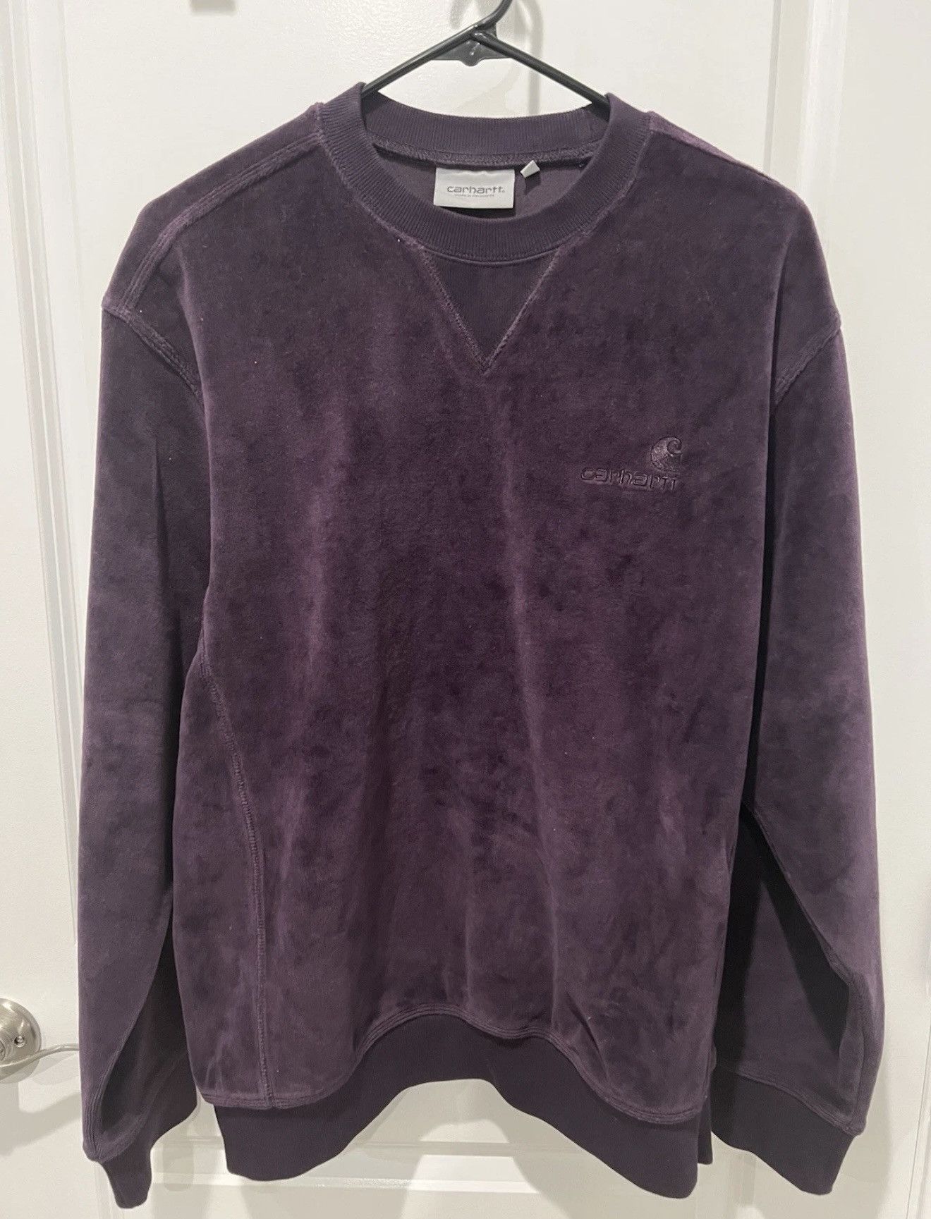 Carhartt Wip Carhartt WIP United Script Velvet Purple Crewneck Sweater Size US M / EU 48-50 / 2 - 1 Thumbnail