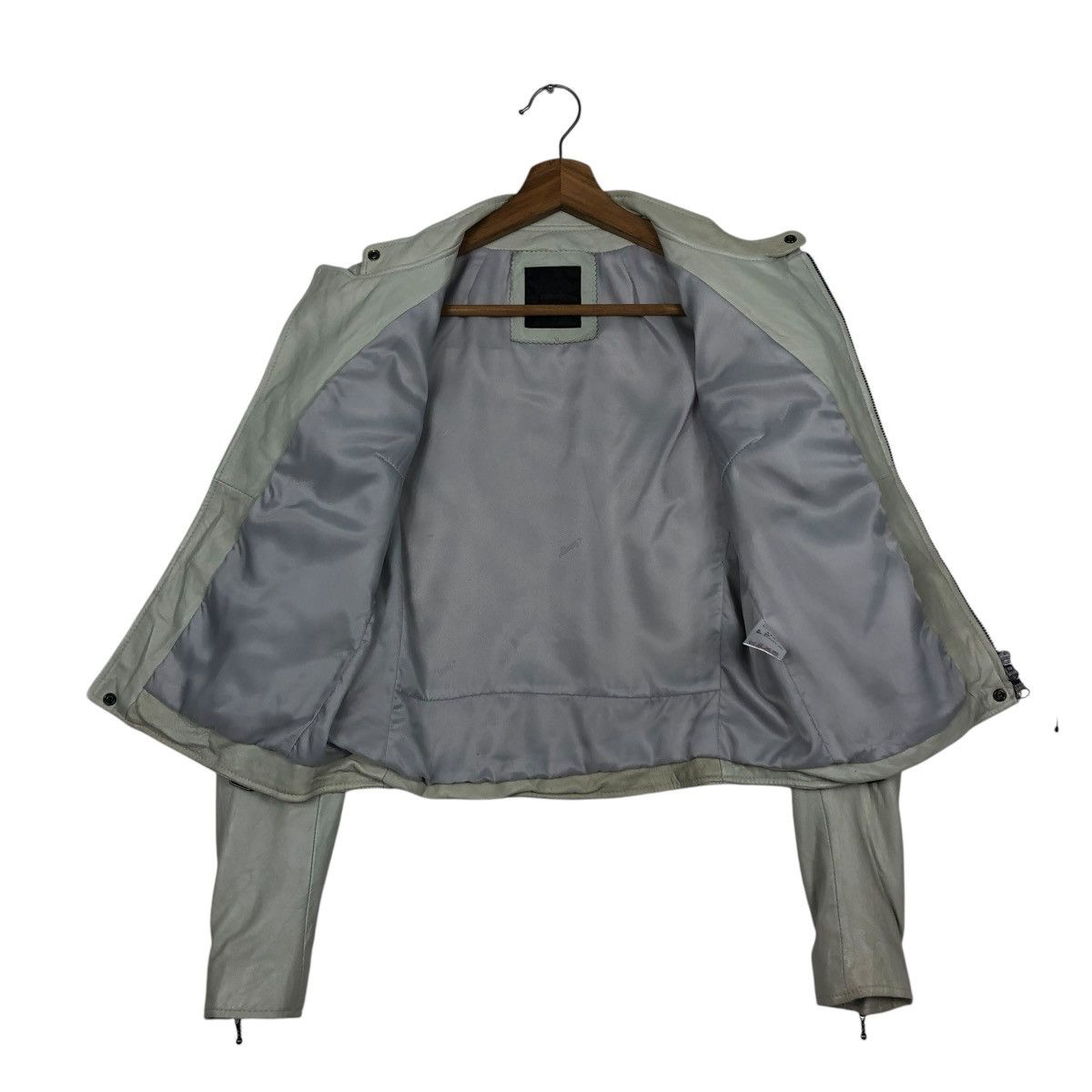 Japanese Brand 🔥CROPPED BIKER SOFT LEATHER JACKET MOUSSY ISSEY MIYAKE Size US S / EU 44-46 / 1 - 13 Thumbnail