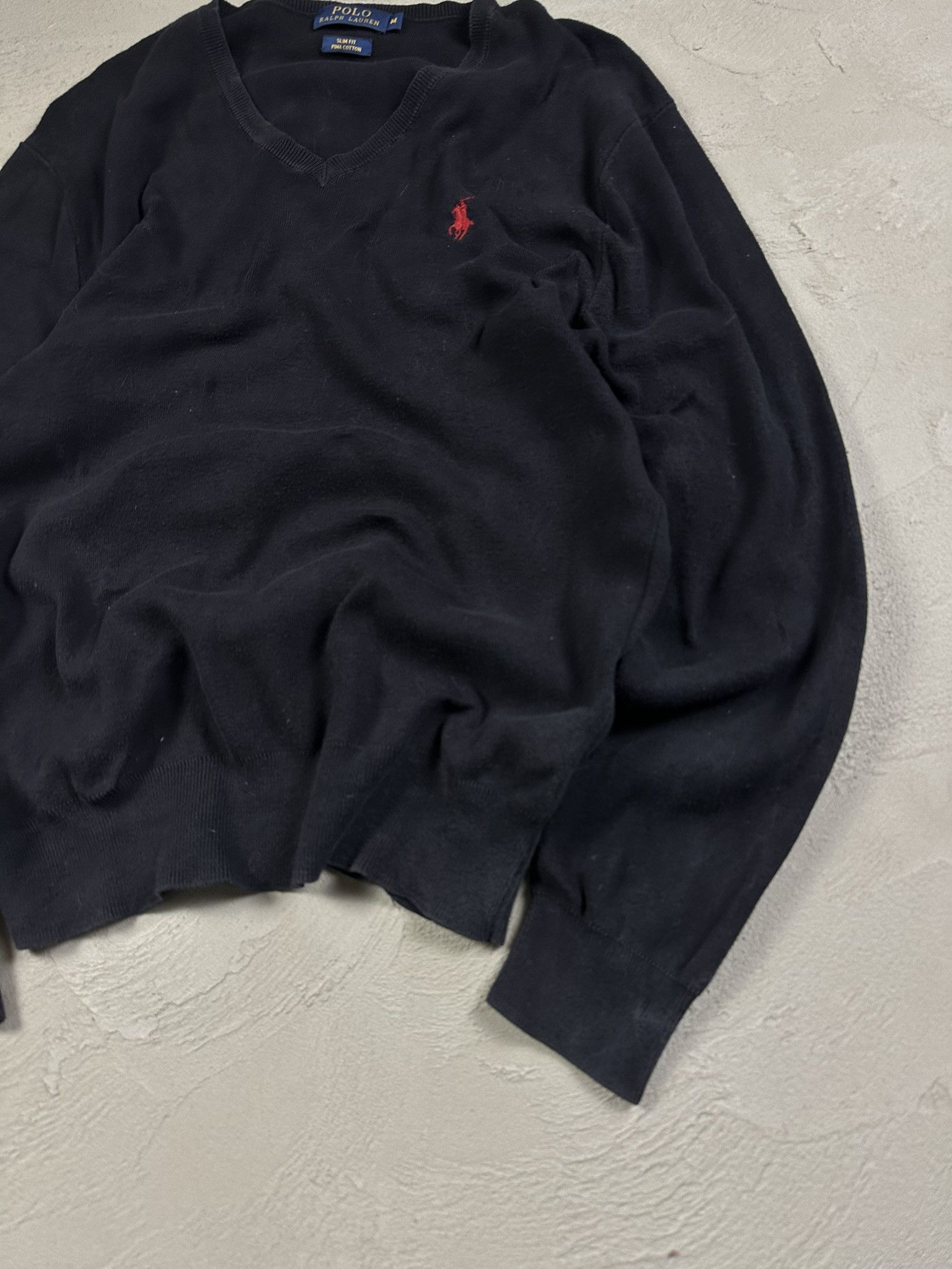 Polo Ralph Lauren Polo Ralph Lauren Logo Cotton V-neck Boxy Sweater Size US L / EU 52-54 / 3 - 5 Thumbnail