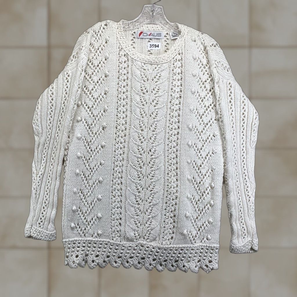 Vintage VINTAGE Chaus Sweater Women Small White Open-Knit Crochet Boho Hippie 90s Y2K Cottagecore Womens Size S / US 4 / IT 40 - 1 Thumbnail