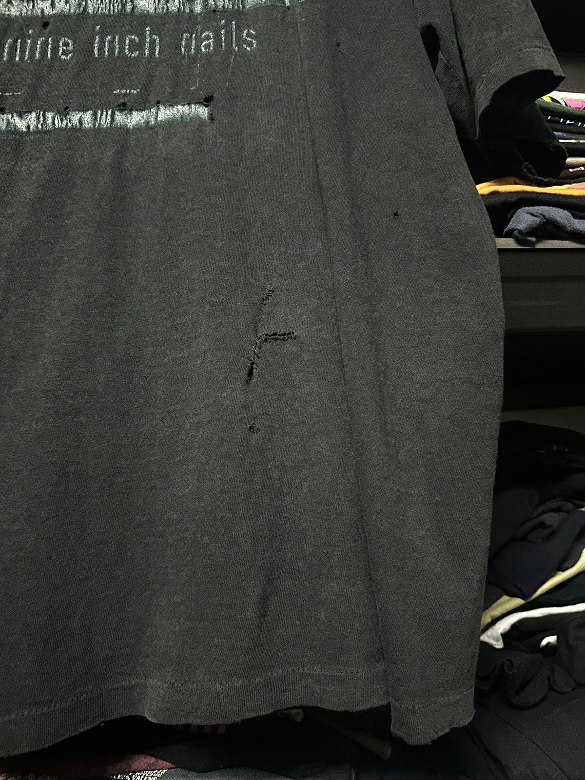 Band Tees Thrashed Vintage 90s Nine Inch Nails Nothing Faded Tee Size US L / EU 52-54 / 3 - 10 Thumbnail