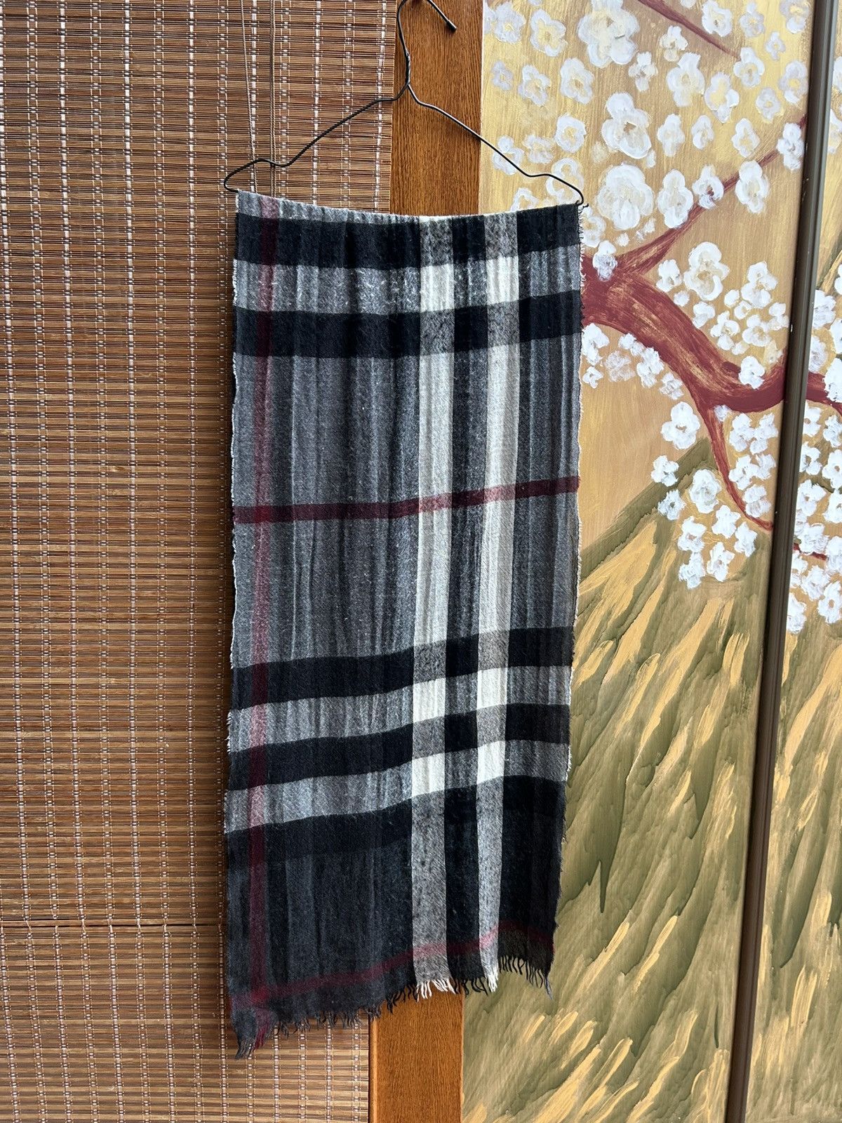 Burberry × Vintage Burberry London Check Cashmere Blend Scarf Size ONE SIZE - 4 Thumbnail