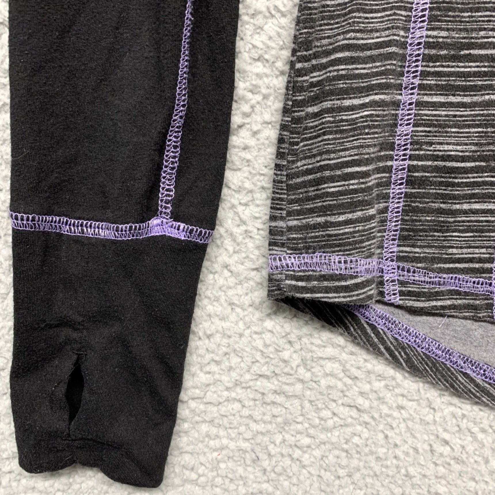 Tek Gear Tek Gear Dry Tek Athletic Top Womens XS Gray Long Sleeve Pullover T-Shirt 40 Tee Style Purple Heather Black Size XS / US 0-2 / IT 36-38 - 7 Thumbnail