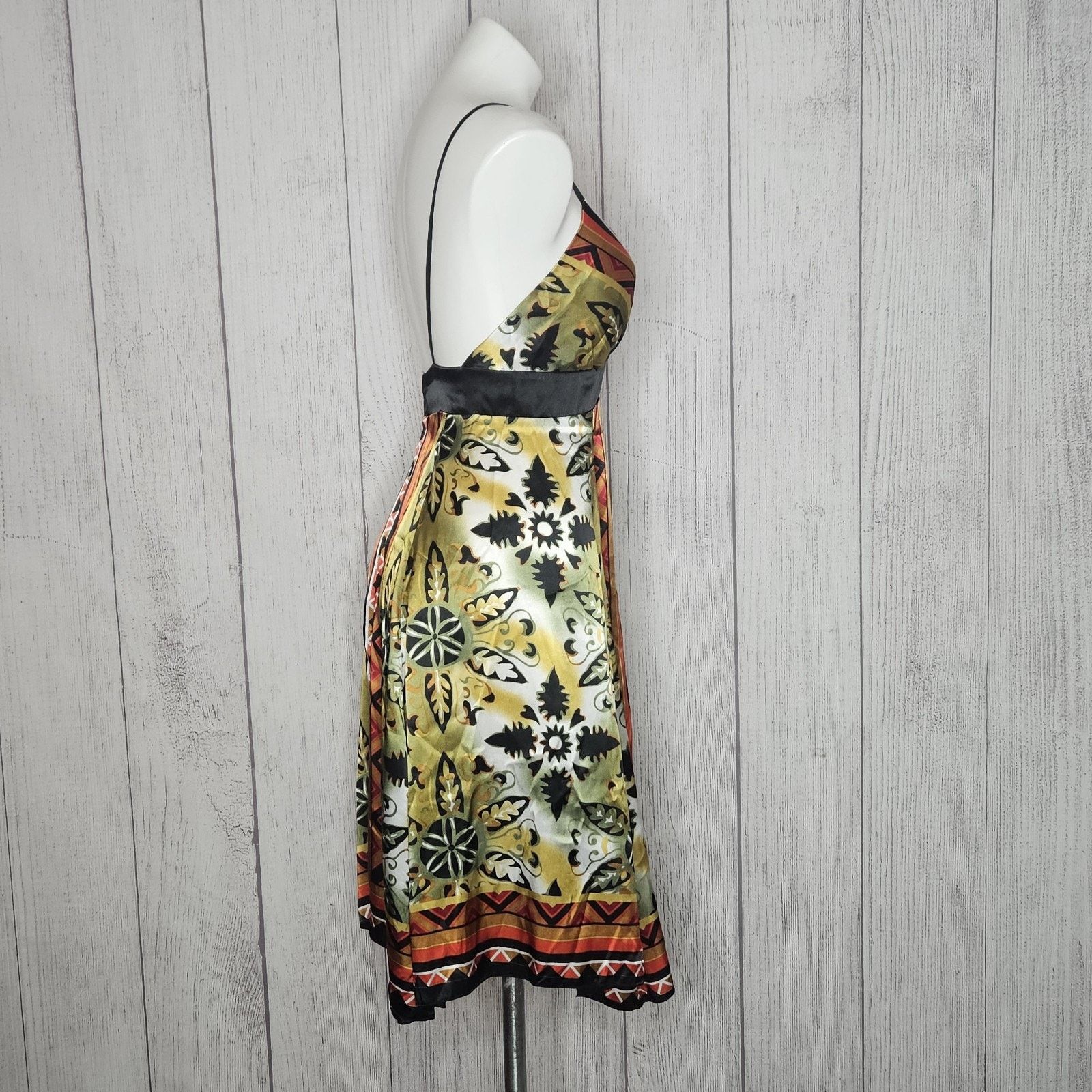 Vintage VTG Y2K Rubber Ducky Production Boho Hippie Scarf Midi Dress Size M / US 6-8 / IT 42-44 - 3 Thumbnail