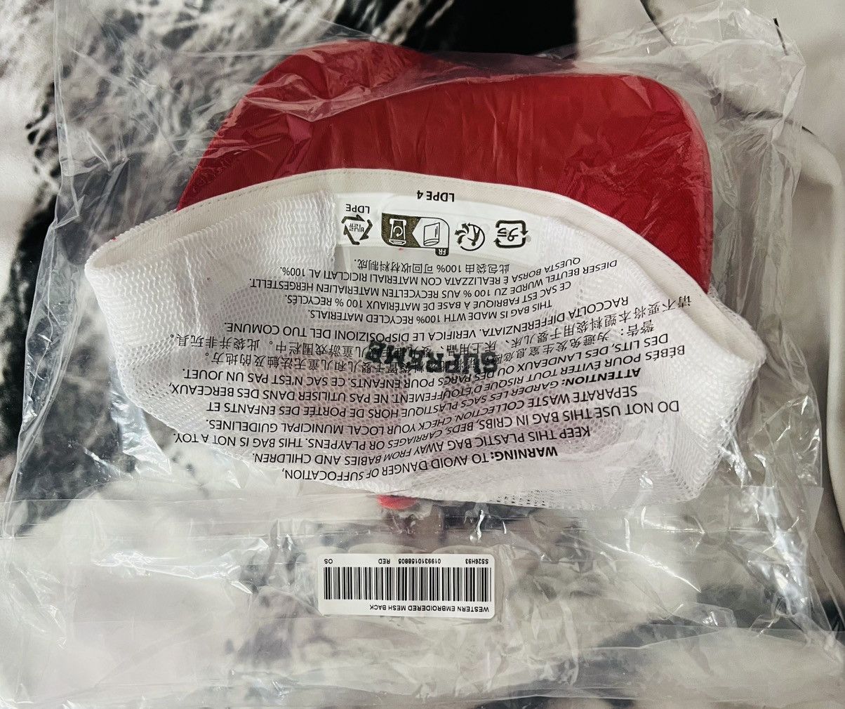 Supreme Western Embroidered Mesh Back-Red