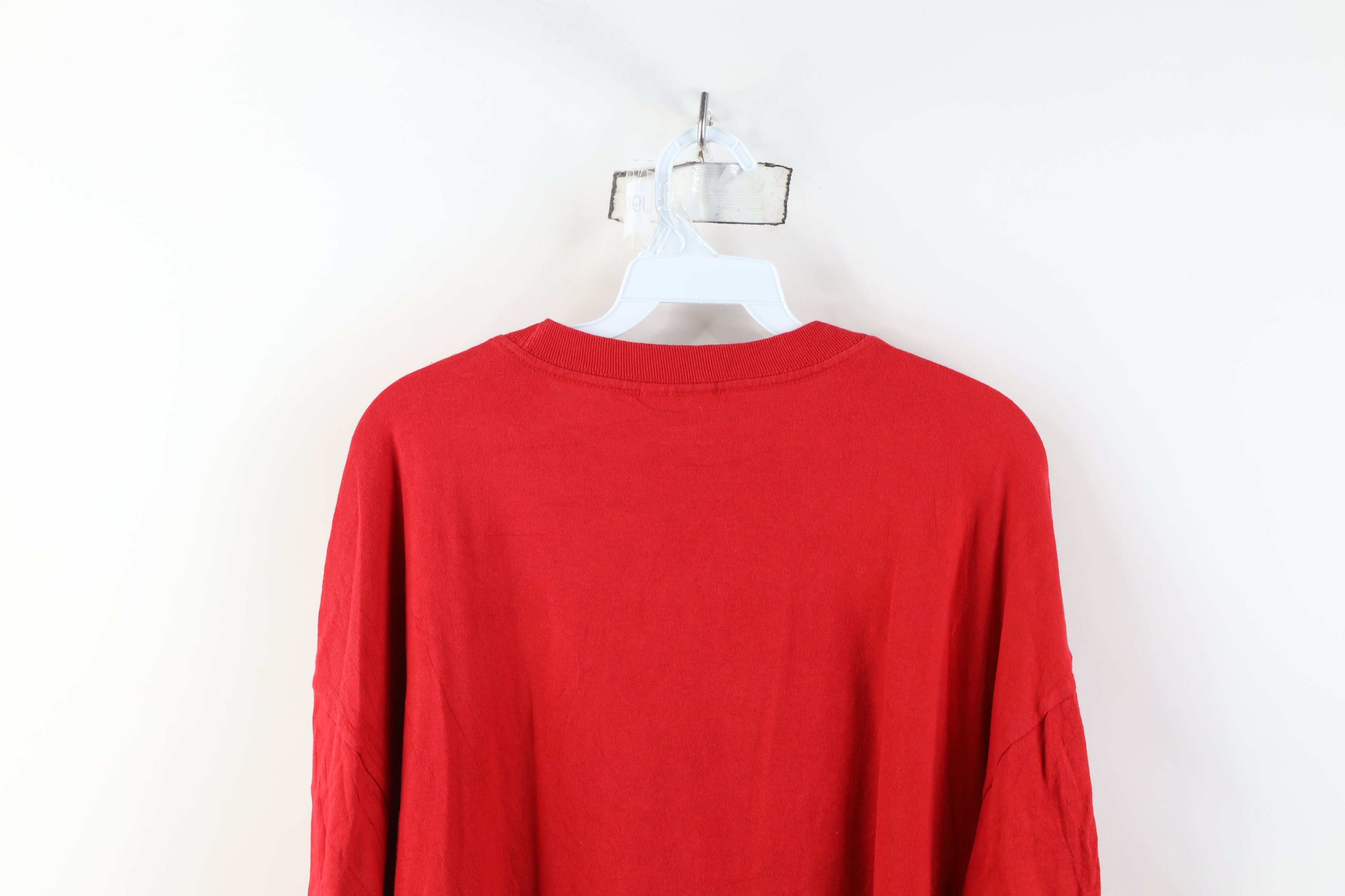 Adidas Vintage Y2K Adidas Logo Long Sleeve T-Shirt Red Cotton Size US XL / EU 56 / 4 - 12 Thumbnail