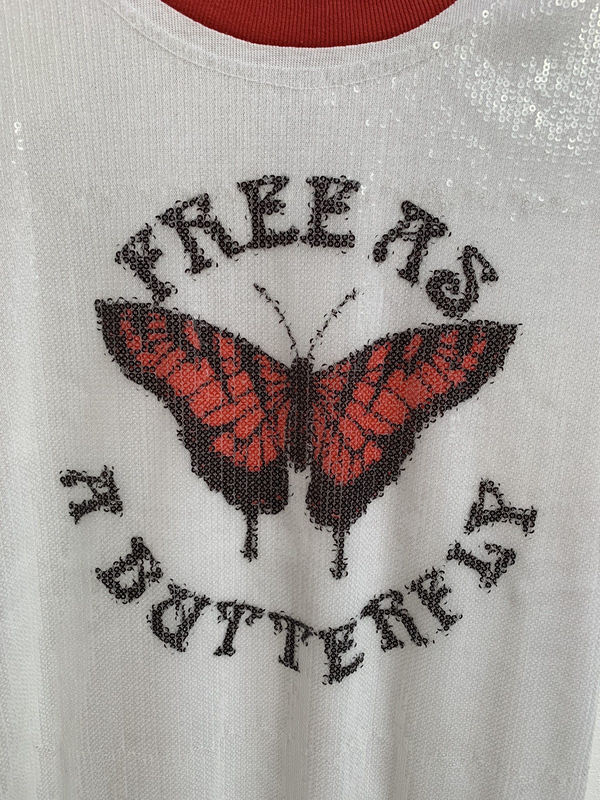 Payette Off-White Small Glitter Butterfly T-Shirt White